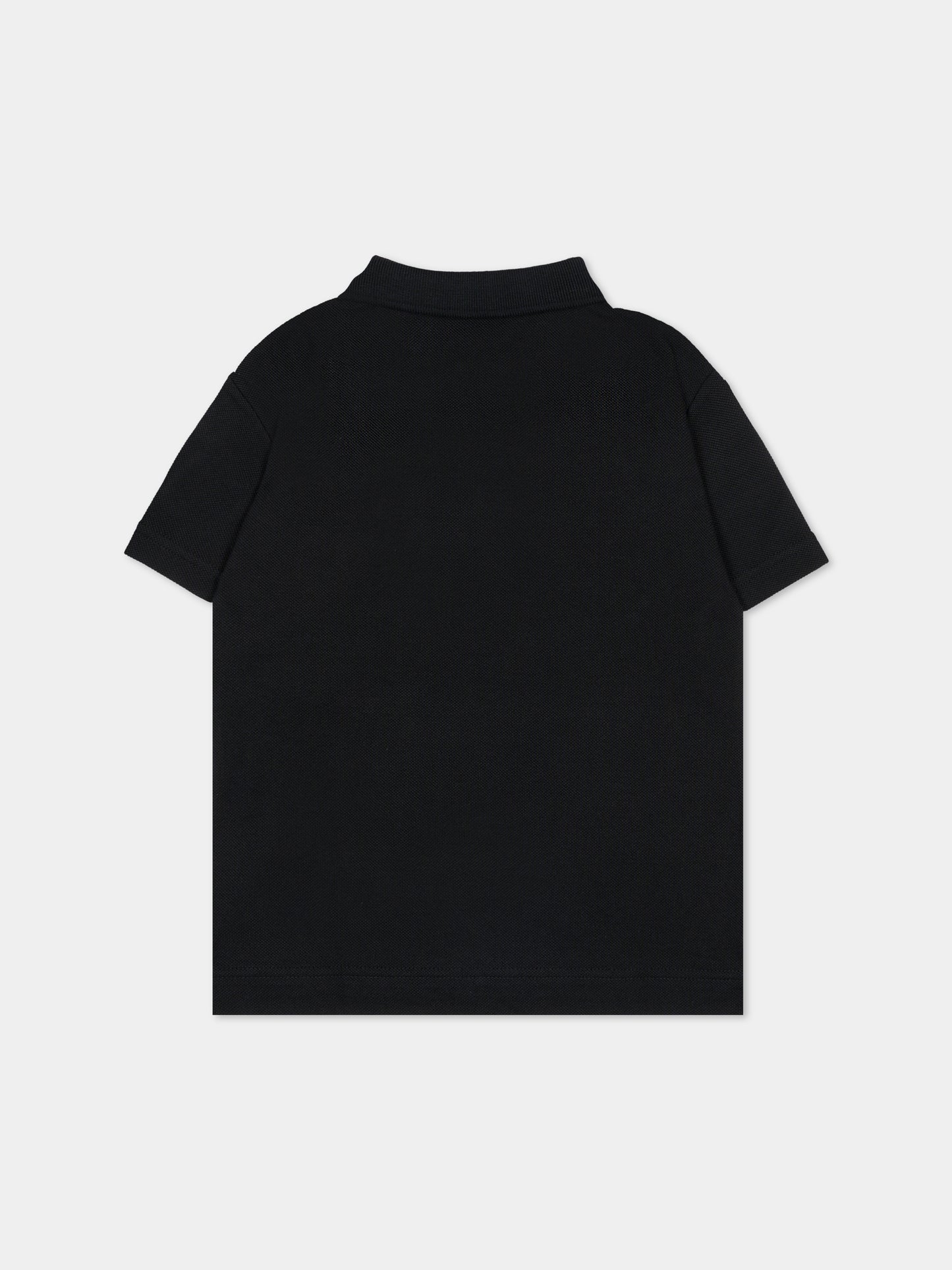 Polo nera per bambini con cavaliere equestre,Burberry Kids,8121361 A1189