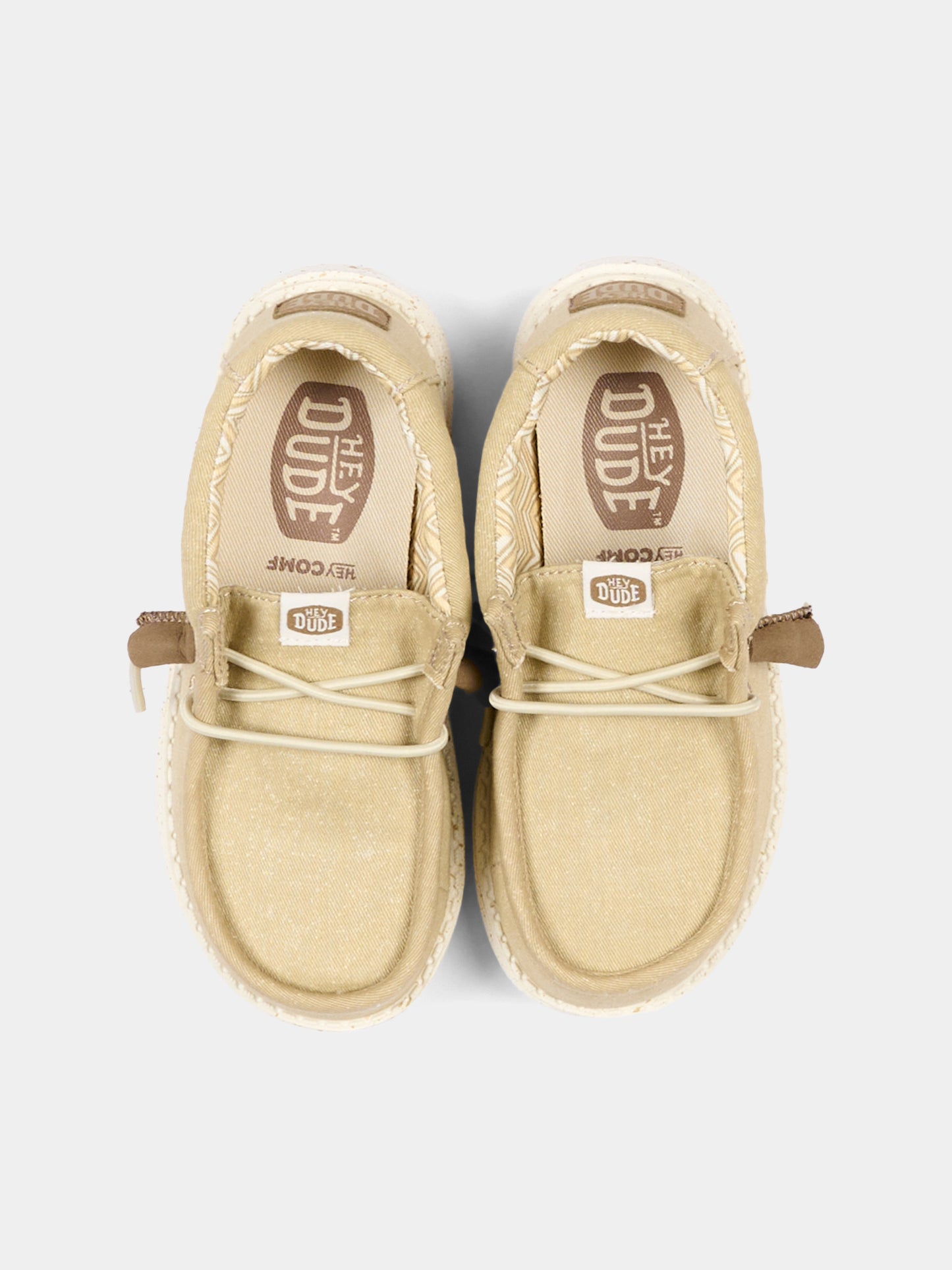 Mocassino beige Wally Y Stretch Canvas per bambino,Hey Dude,41144A 3VM HDY1