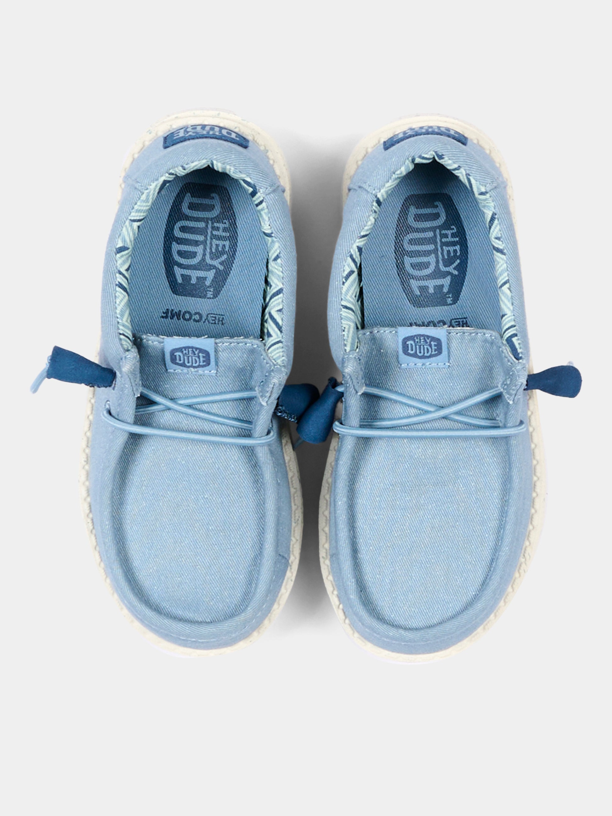 Mocassini denim Wally Y Stretch Canvas per bambino,Hey Dude,41144A 4UG HDY1