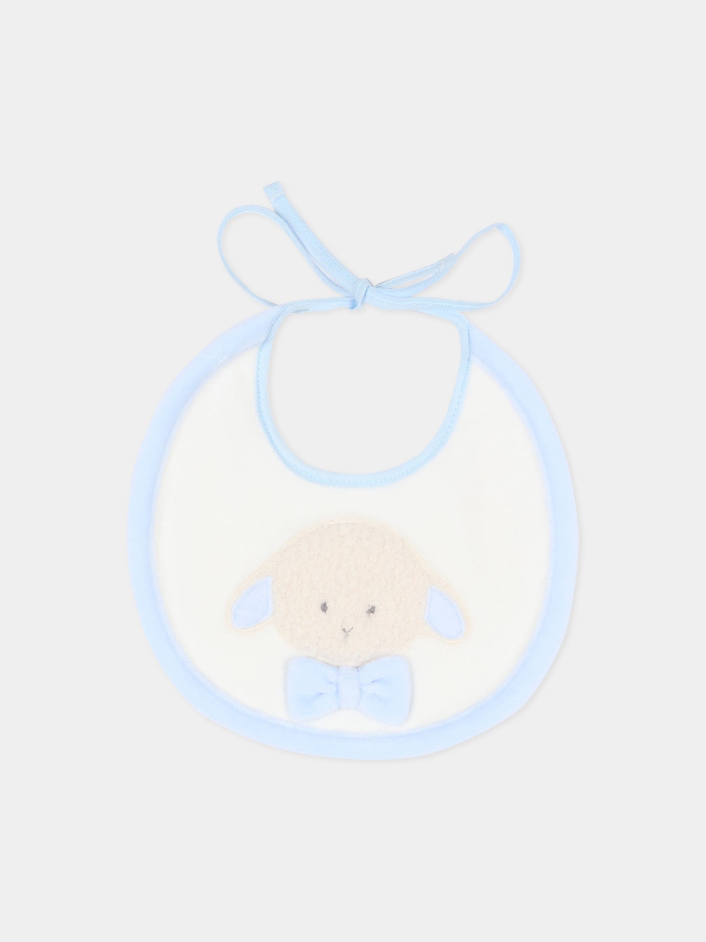 Bavaglino avorio per neonato con agnellino e papillon,Le Boo Beebè,CBB011 40