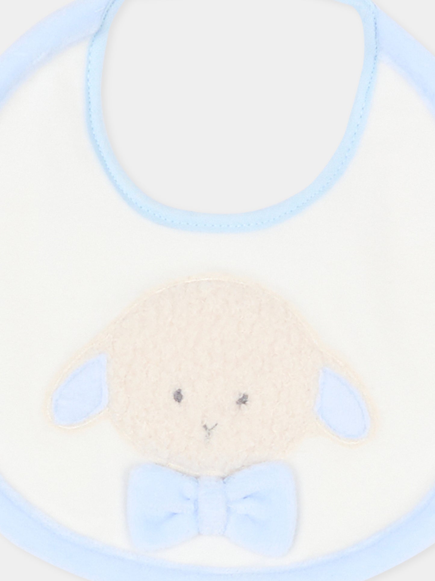 Bavaglino avorio per neonato con agnellino e papillon,Le Boo Beebè,CBB011 40