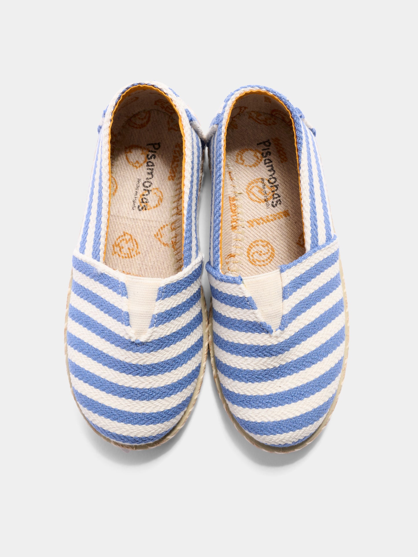 Espadrillas azzurre per bambino a righe,Pisamonas,1330 AZUL