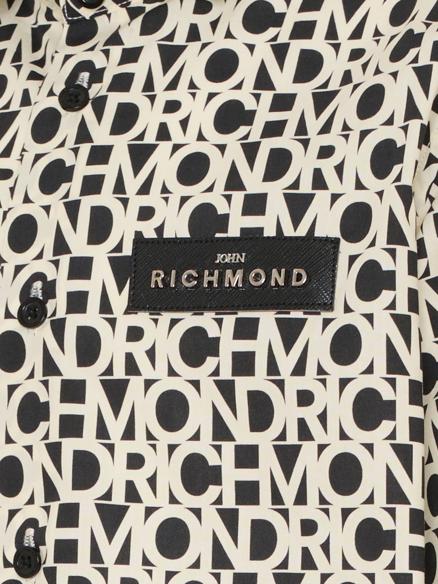 Camicia nera per bambino con logo,Richmond,RBA25044CA LETTERING