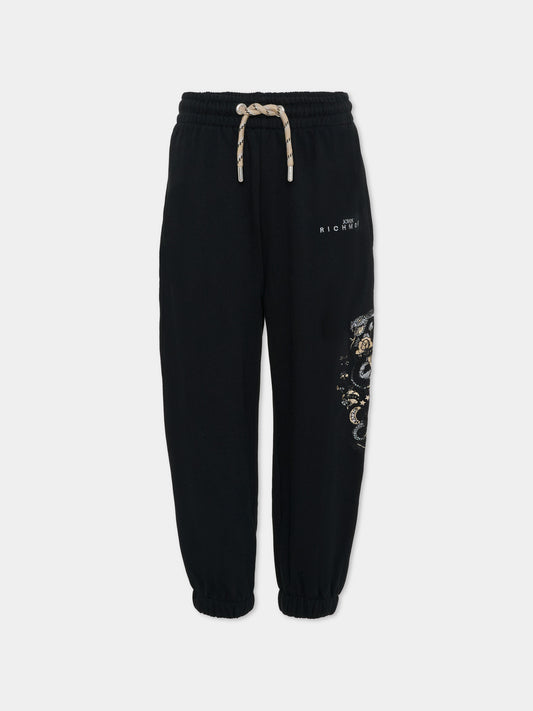 Pantaloni neri per bambino con logo,Richmond,RBA25149PA BLACK
