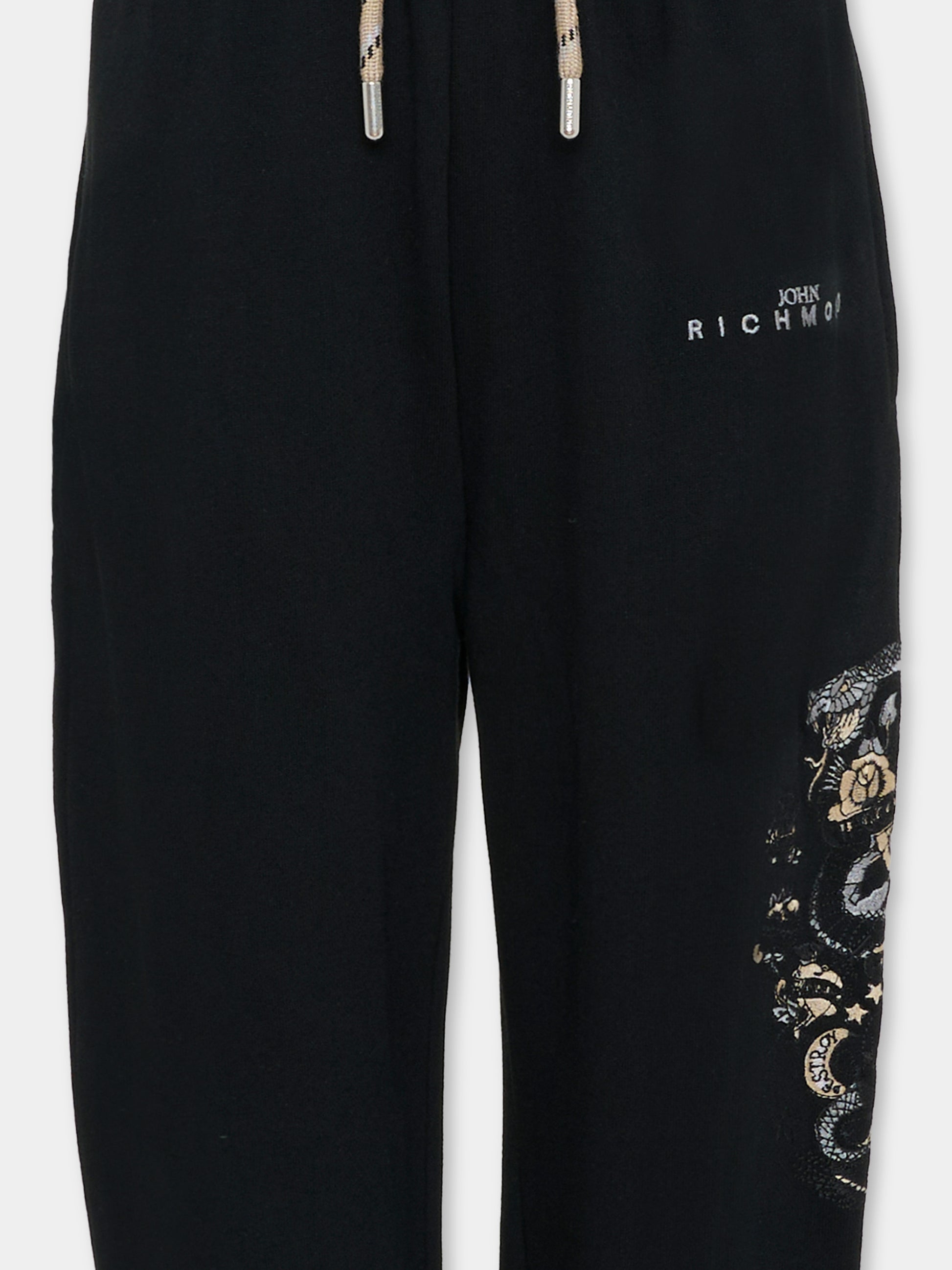 Pantaloni neri per bambino con logo,Richmond,RBA25149PA BLACK