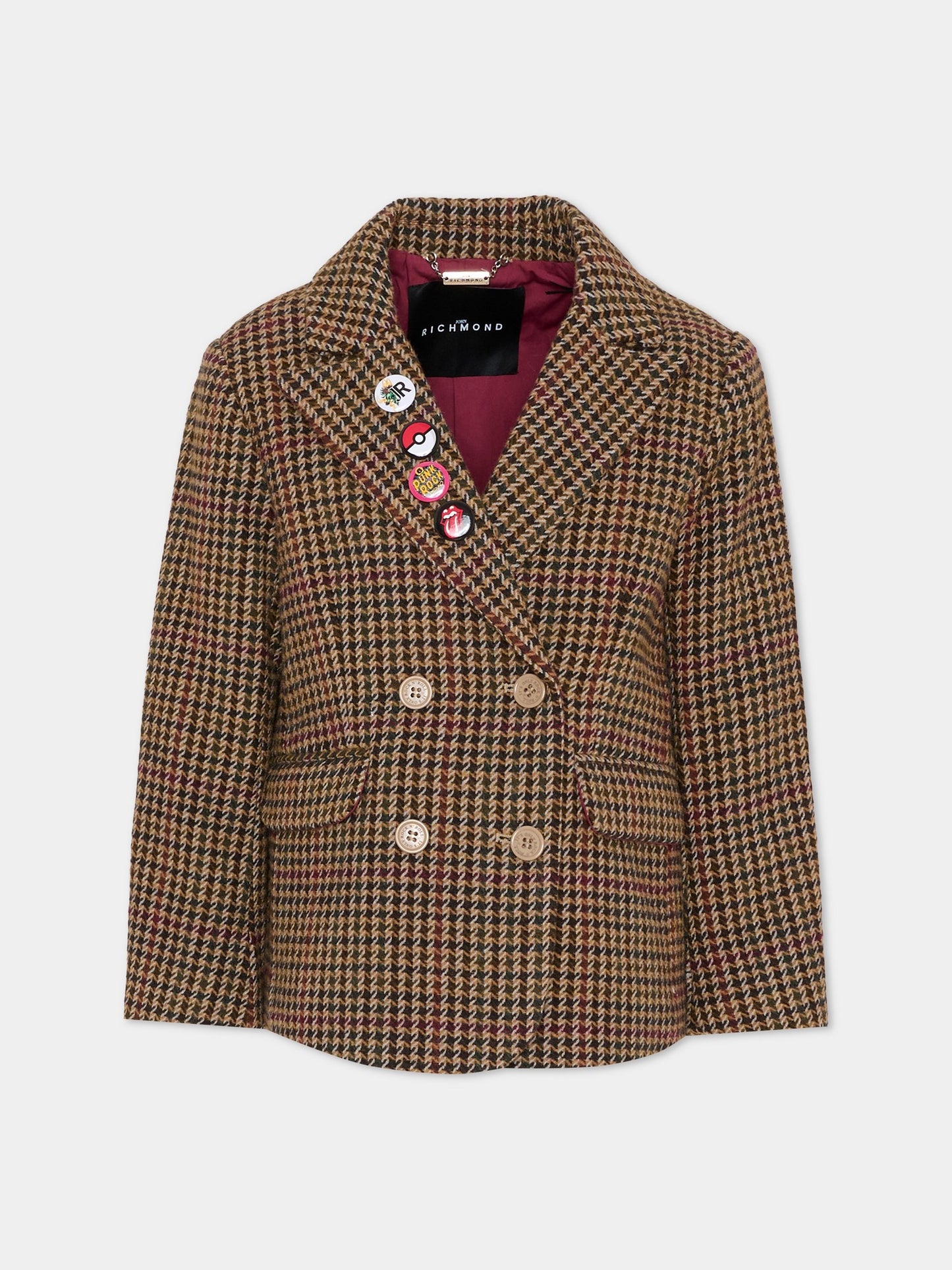 Giacca multicolor per bambina con logo,Richmond,RGA25112GC P.D.POULE-EGGPLANT