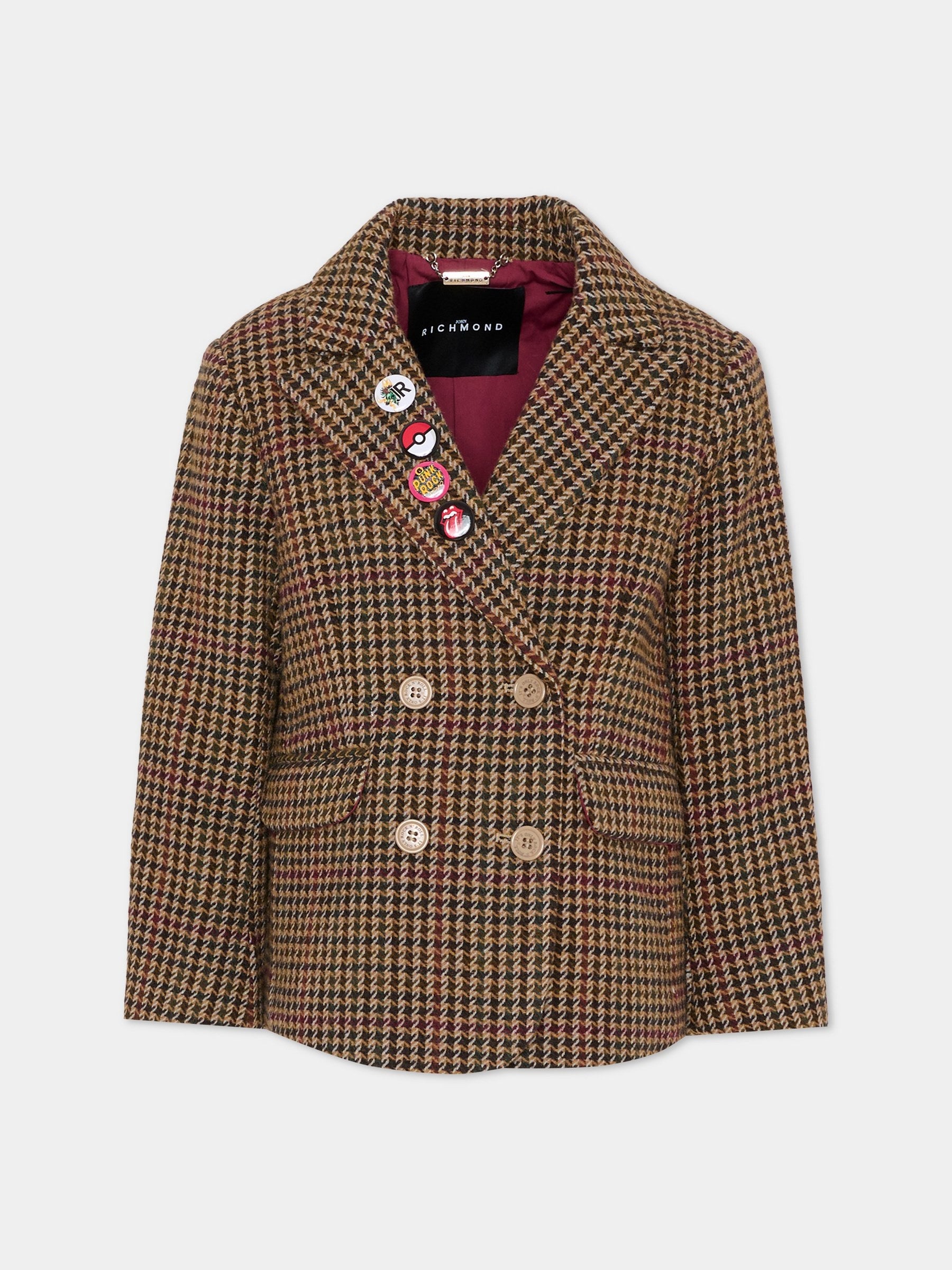 Giacca multicolor per bambina con logo,Richmond,RGA25112GC P.D.POULE-EGGPLANT