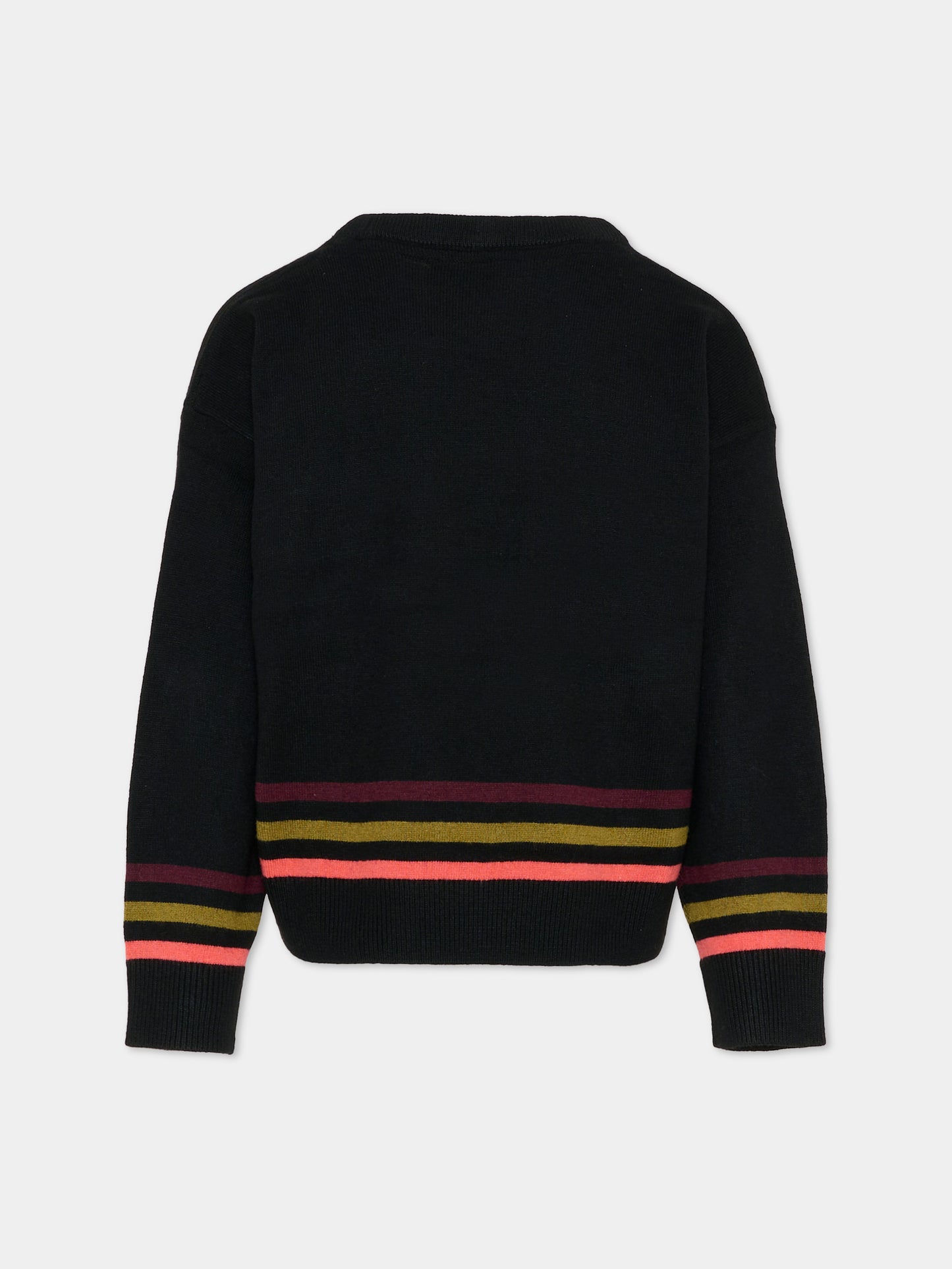 Maglione nero per bambina con logo,Richmond,RGA25131MA BLACK