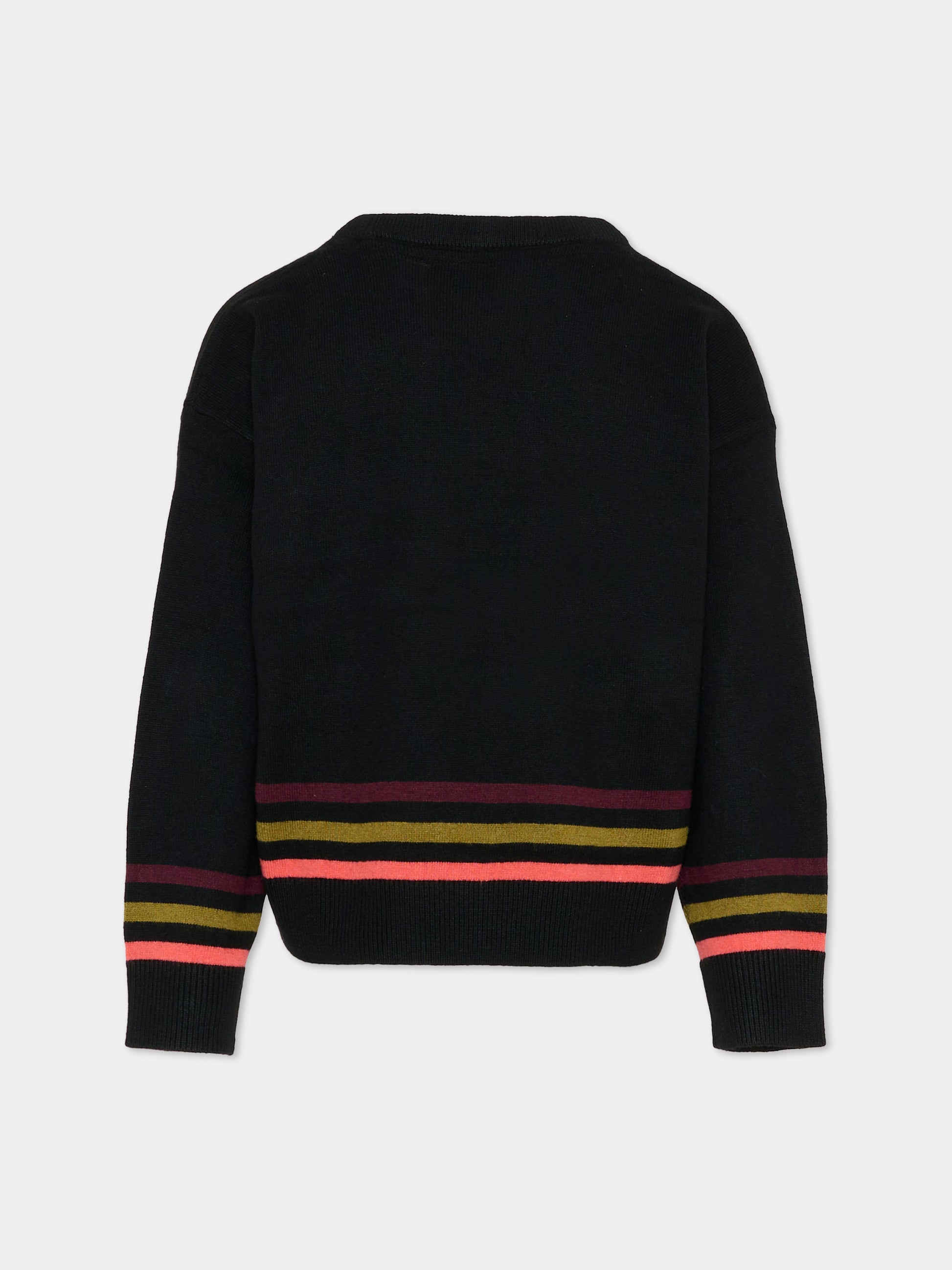 Maglione nero per bambina con logo,Richmond,RGA25131MA BLACK