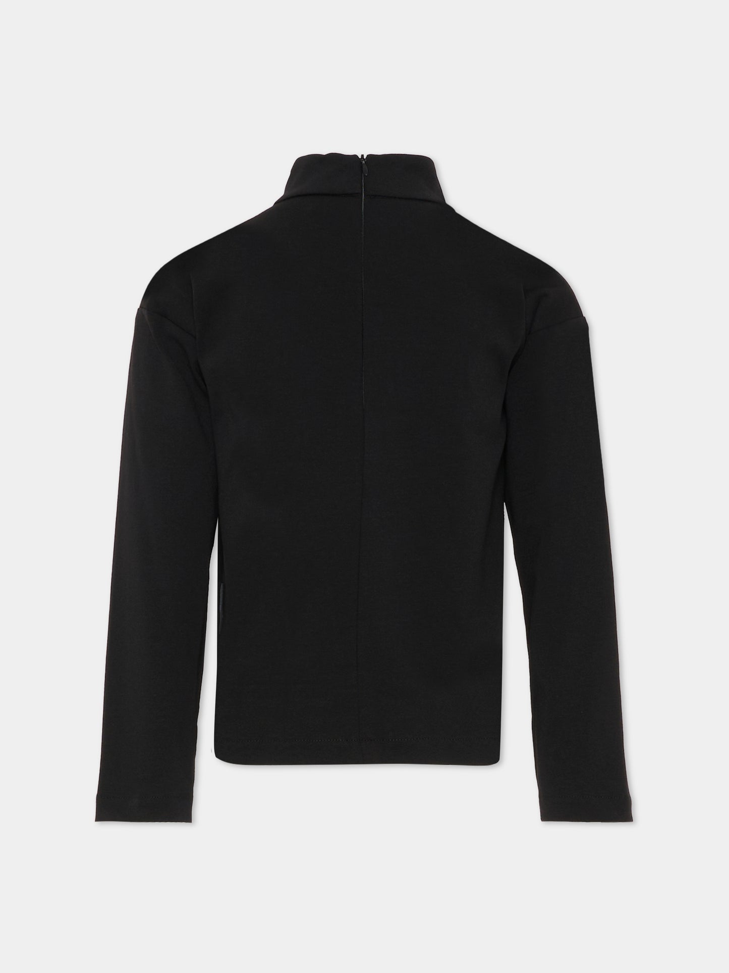 Dolcevita nero per bambina con logo,Richmond,RGA25181TS BLACK