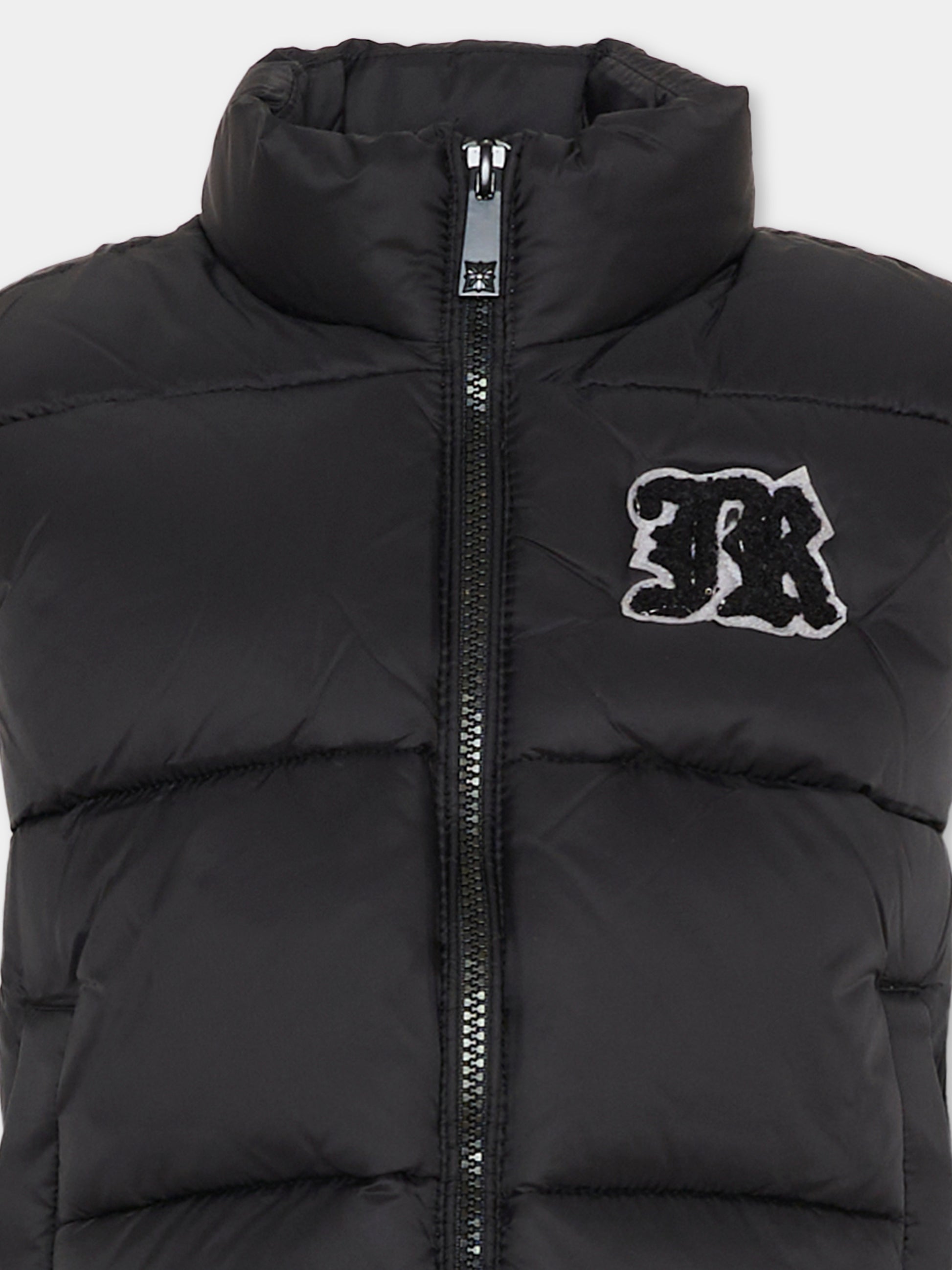 Gilet nero per bambina con logo,Richmond,RGA25232PI BLACK