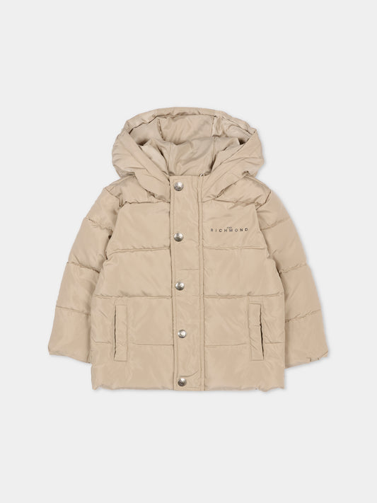 Piumino beige per neonati con logo,Richmond,RIA25011PI TRENCH COAT