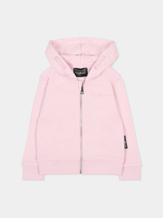 Felpa lilla per neonata con logo,Richmond,RIA25025FE ORCHID ICE