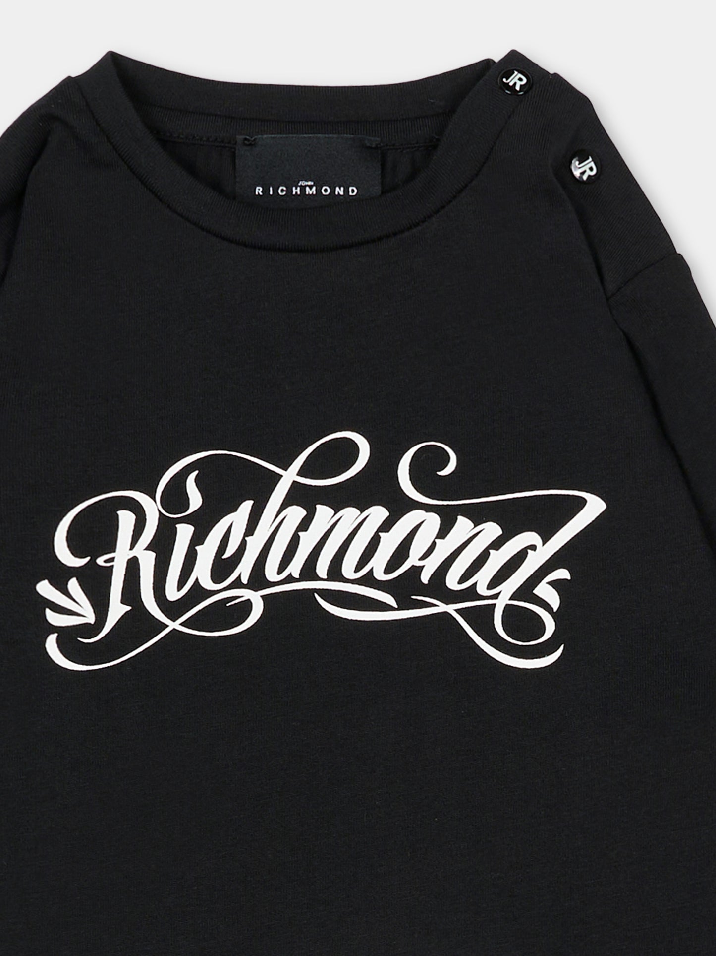 T-shirt nera per neonata con logo,Richmond,RIA25032TS BLACK
