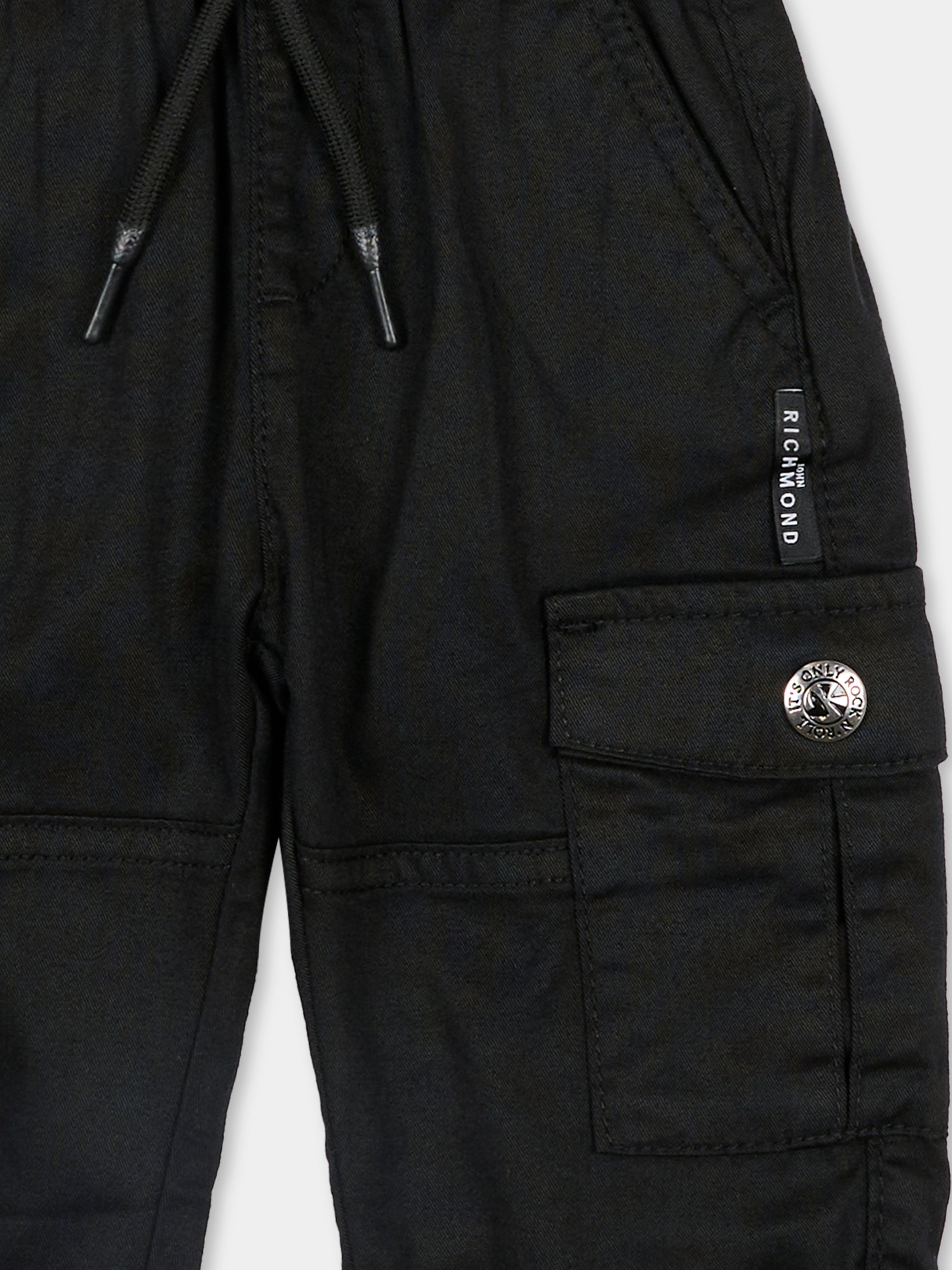 Pantaloni neri per neonato con logo,Richmond,RIA25042PA BLACK