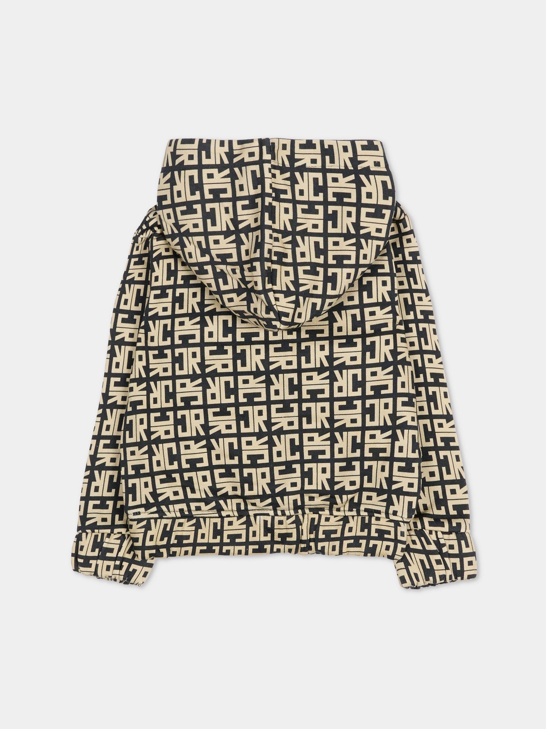 Felpa beige per neonato con logo,Richmond,RIA25047FE JR MONOGRAM BEIGE