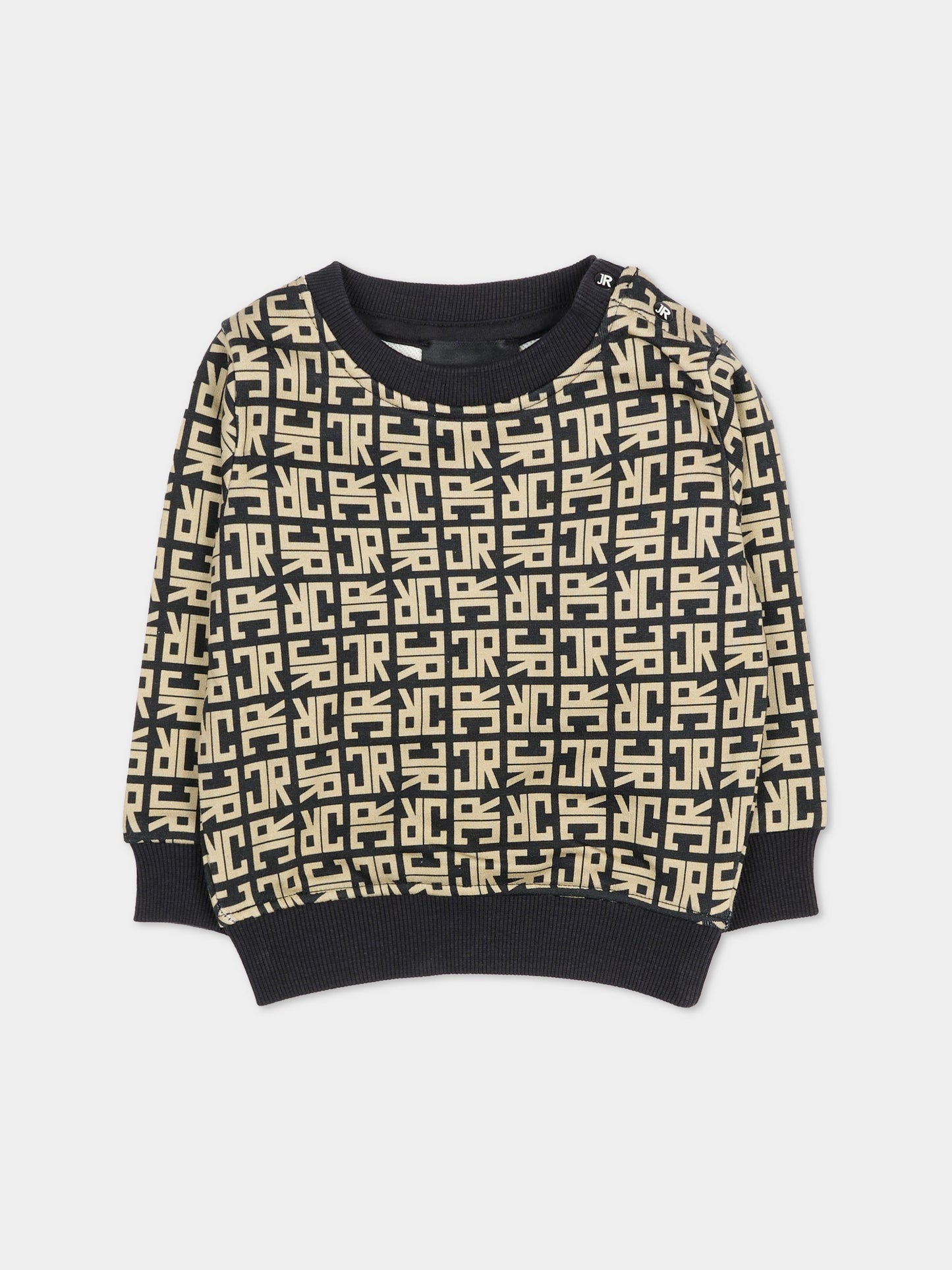 Felpa beige per neonato con logo,Richmond,RIA25048FE JR MONOGRAM BEIGE