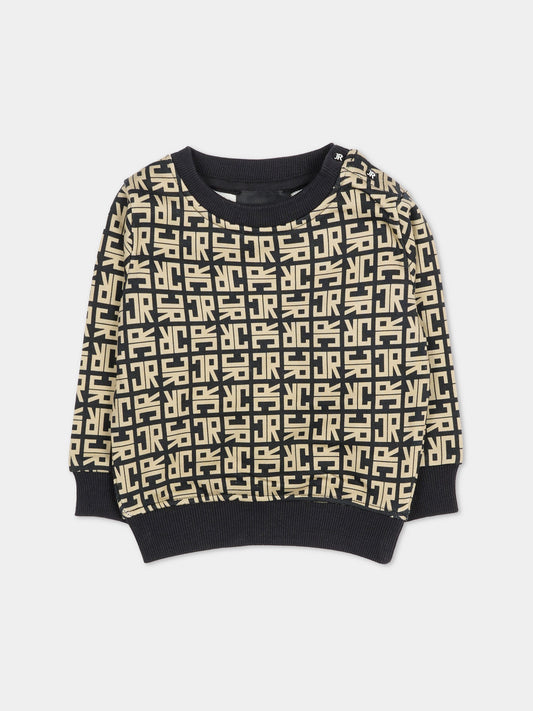 Felpa beige per neonato con logo,Richmond,RIA25048FE JR MONOGRAM BEIGE