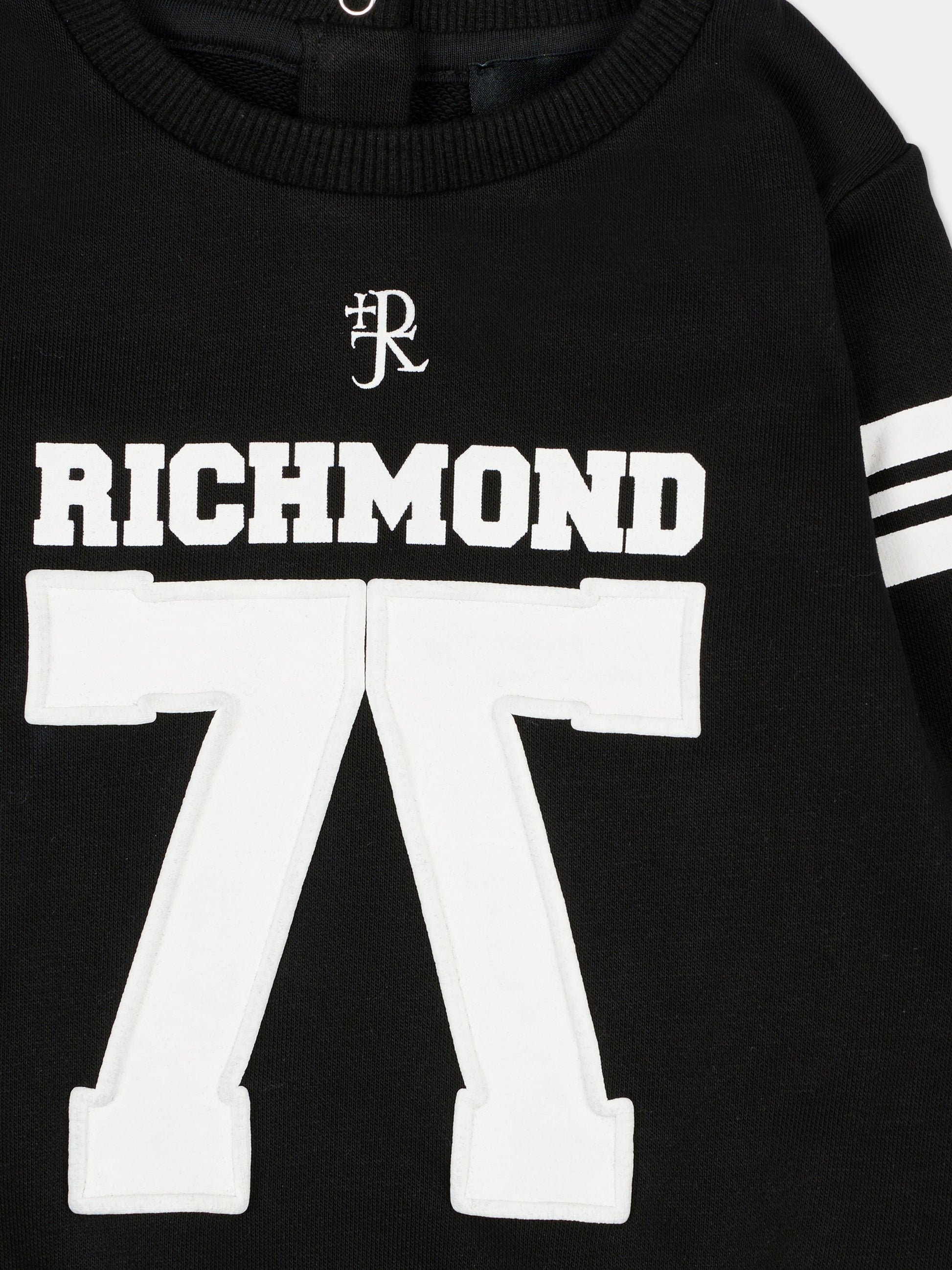 Felpa nera per neonato con logo,Richmond,RIA25051FE BLACK
