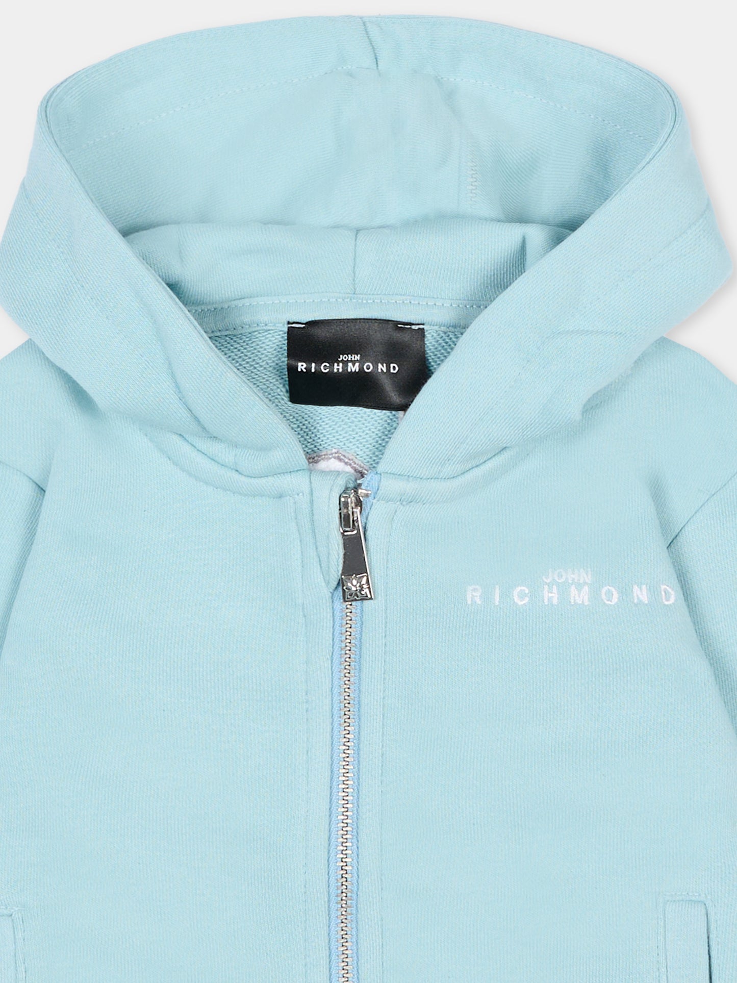 Felpa azzurra per neonato con logo,Richmond,RIA25054FE FORGET ME NOT