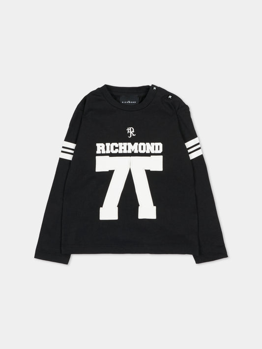 T-shirt nera per neonato con logo,Richmond,RIA25057TS BLACK