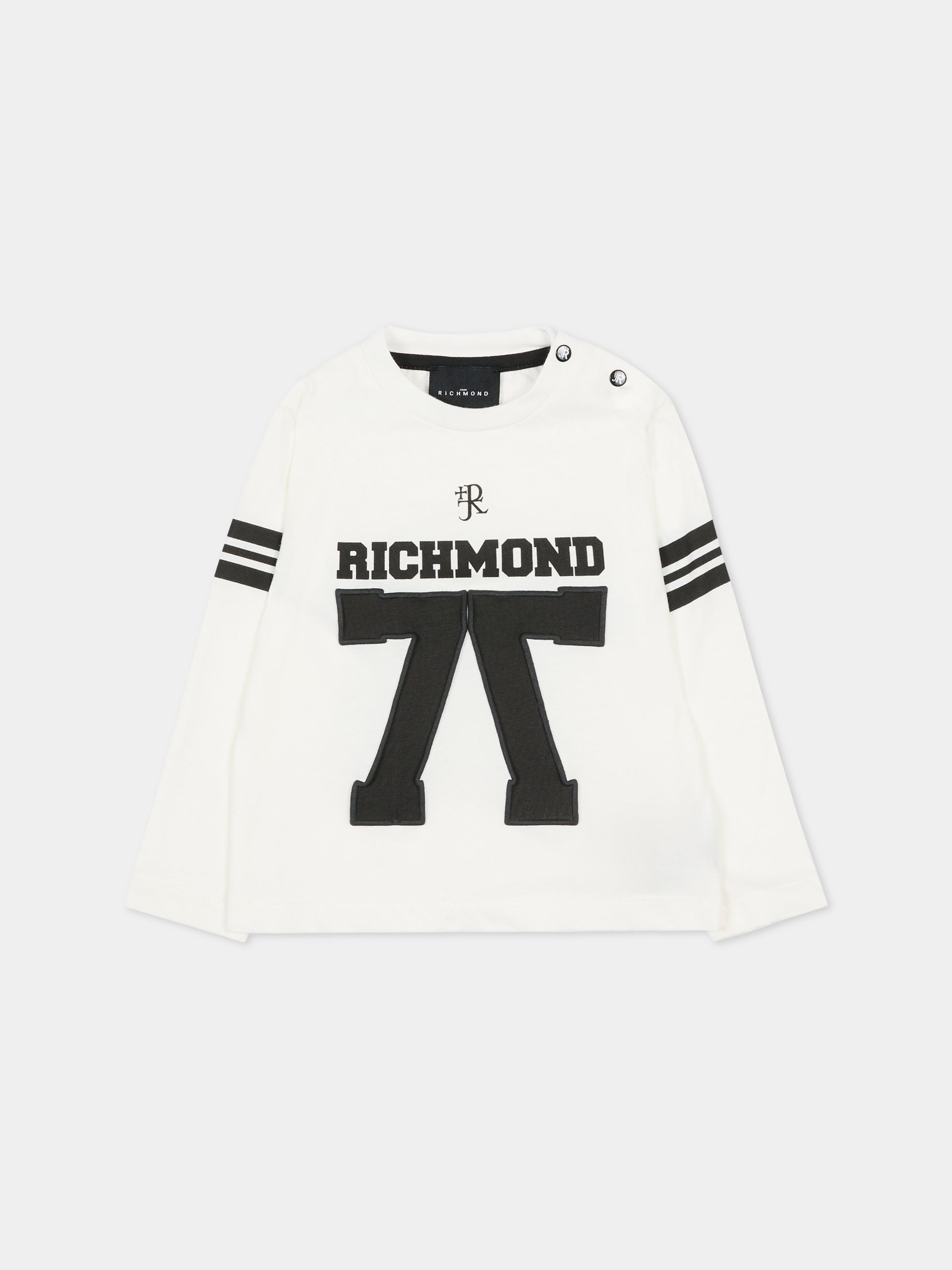 T-shirt avorio per neonato con logo,Richmond,RIA25057TS WHITE