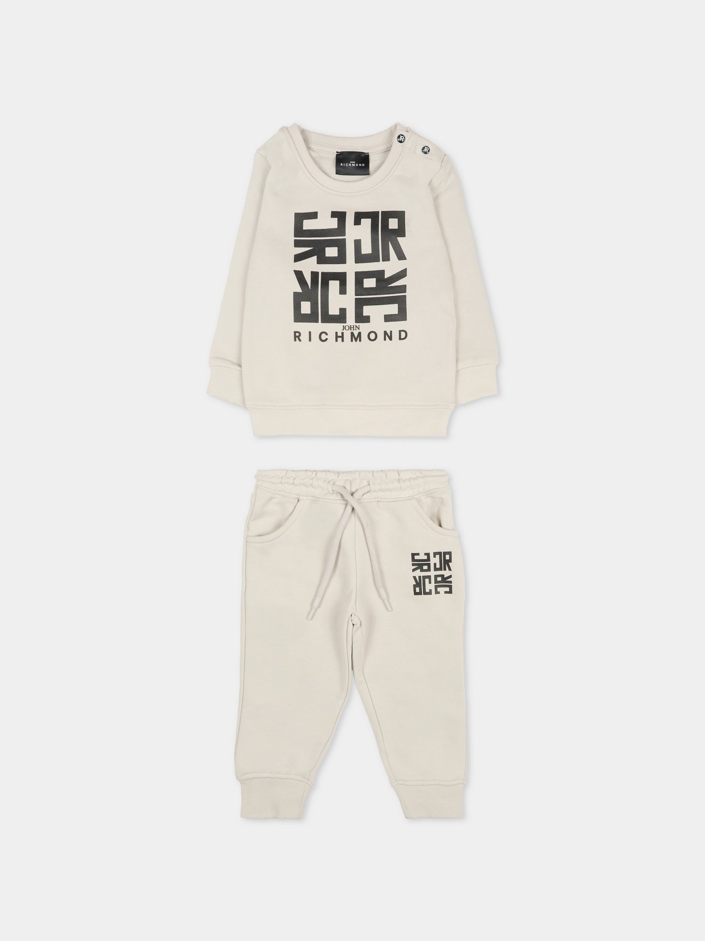 Completo grigio per neonato con logo,Richmond,RIA25087CF BLUE VAPOR