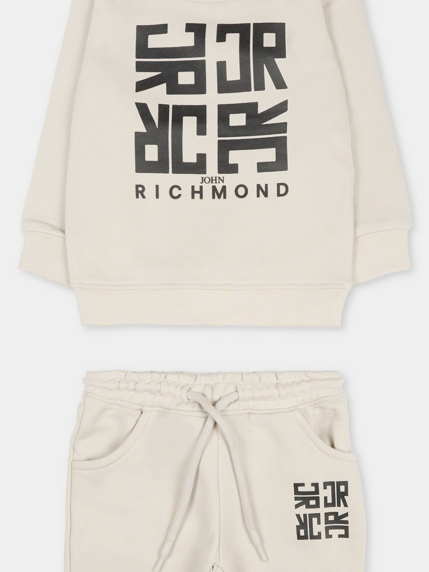 Completo grigio per neonato con logo,Richmond,RIA25087CF BLUE VAPOR