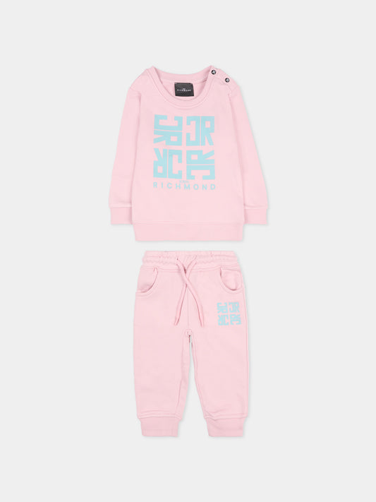 Completo lilla per neonata con logo,Richmond,RIA25087CF LILAC FRAGRANT