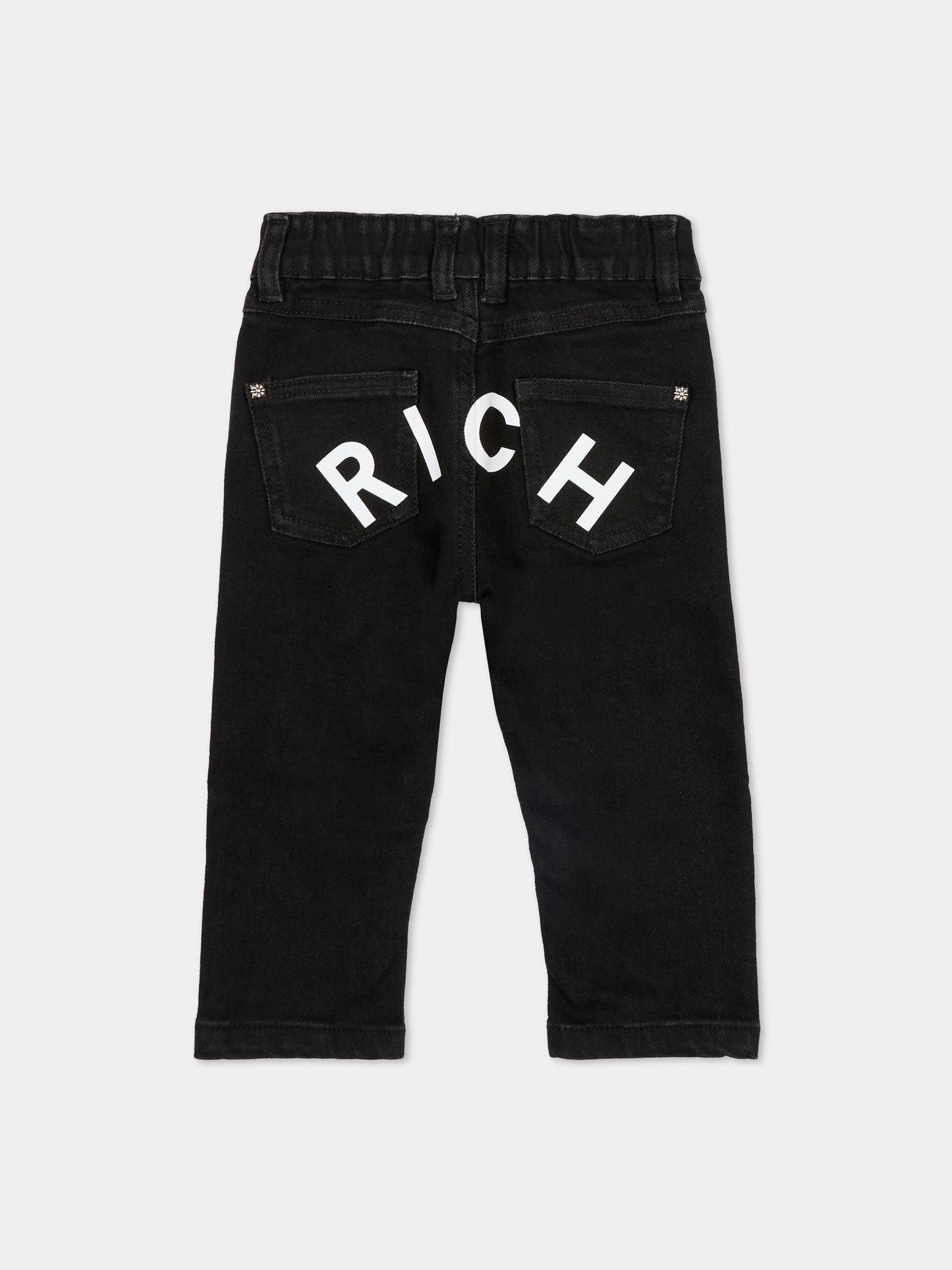 Jeans neri per neonato con logo,Richmond,RIA25090JE DENIM BLACK