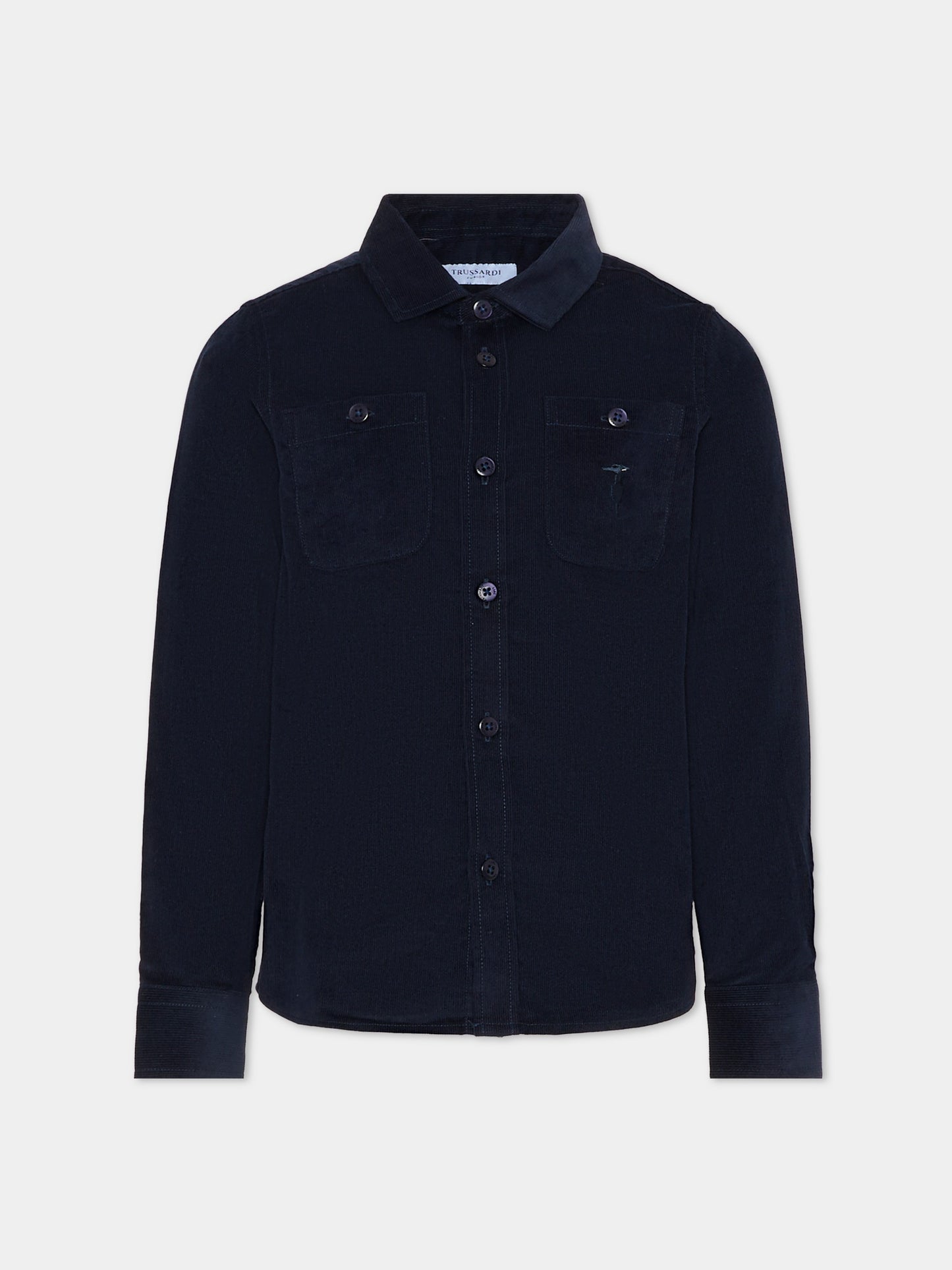 Camicia blu per bambino con logo,Trussardi Junior,TBA25029CA PEACOAT