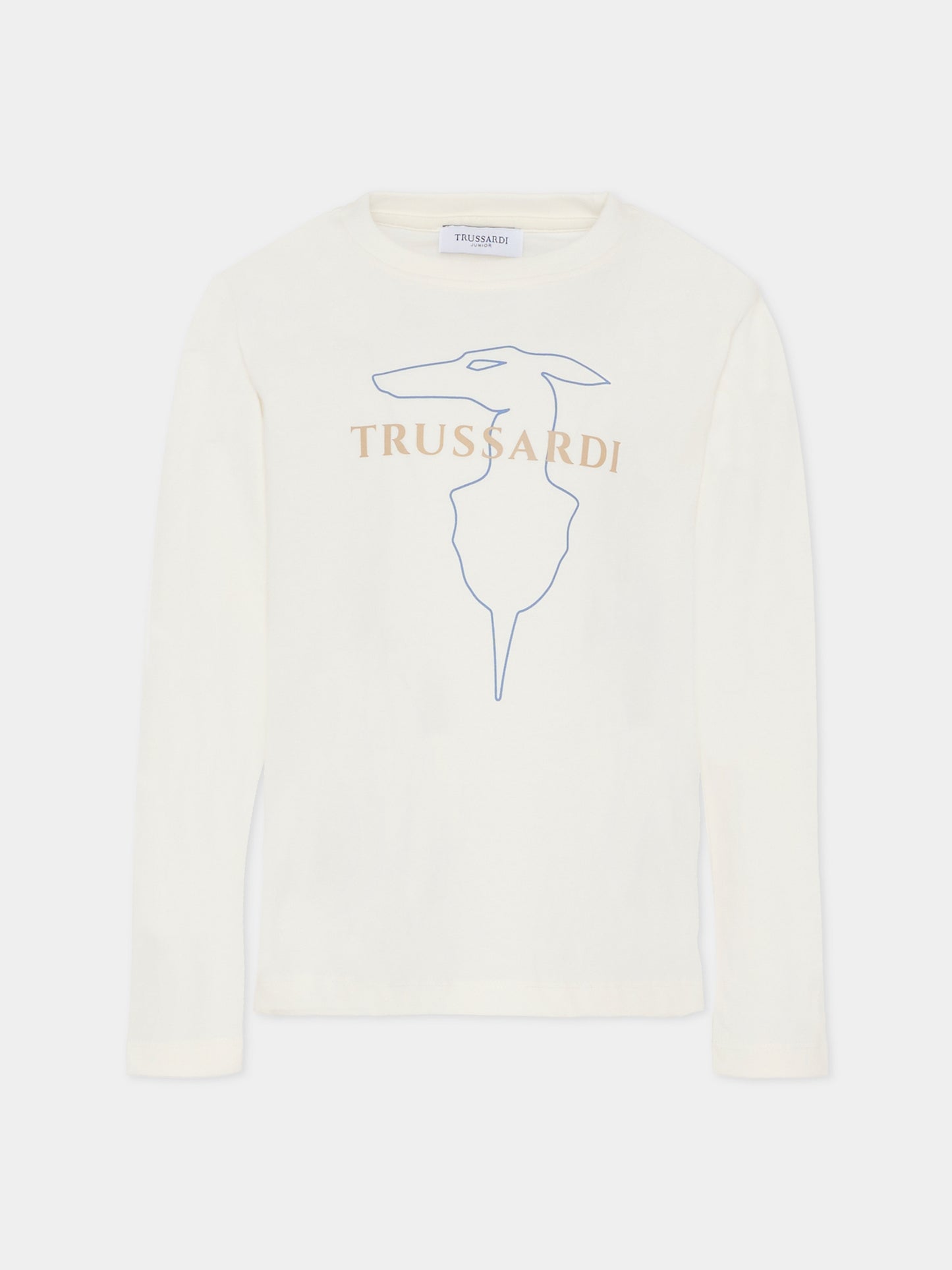 T-shirt avorio per bambino con logo,Trussardi Junior,TBA25015TS OFF-WHITE