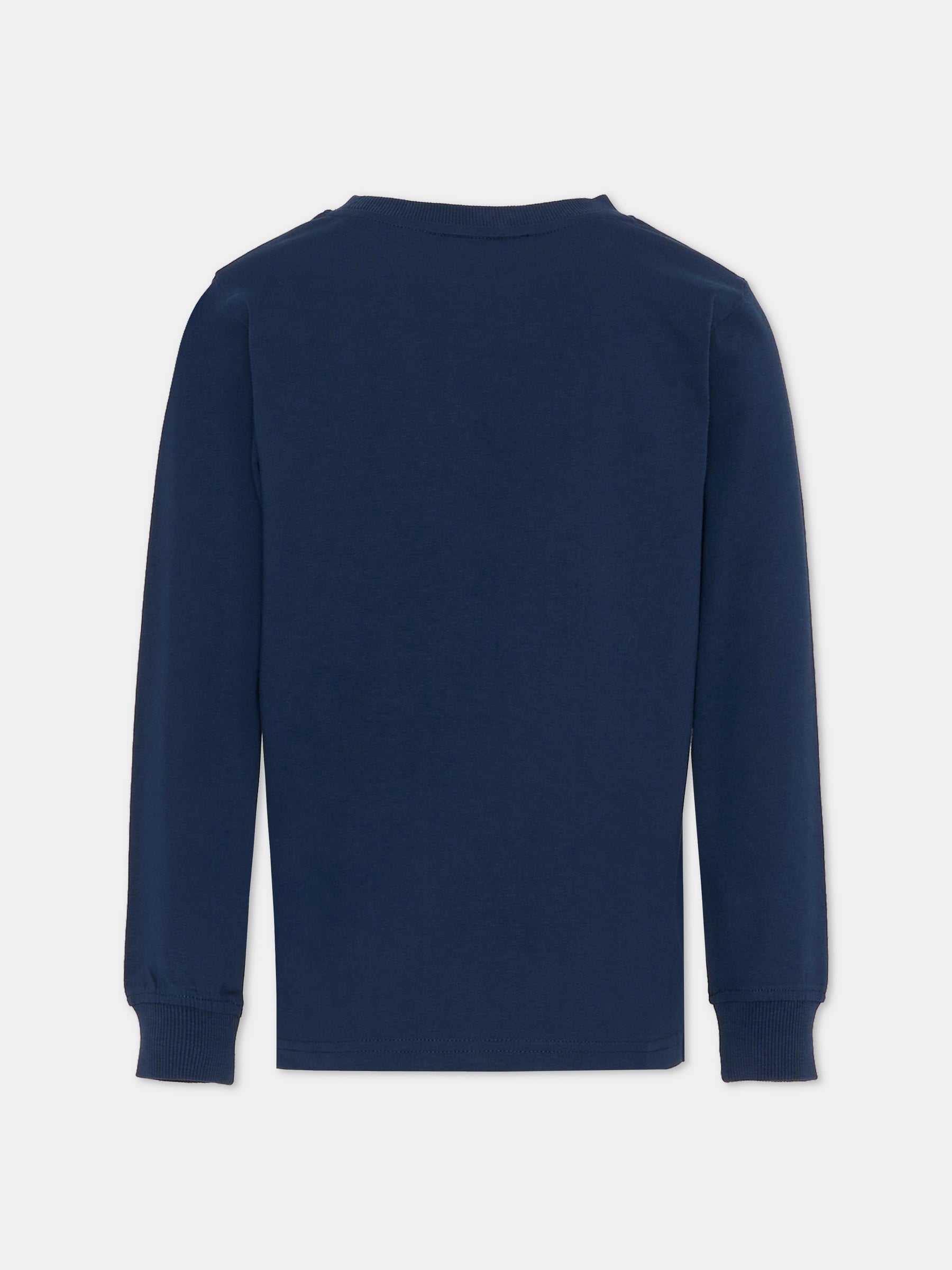 T-shirt blu per bambino con logo,Trussardi Junior,TBA25067TS PEACOAT