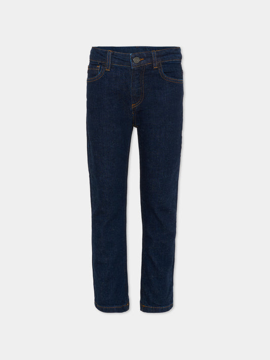 Jeans denim per bambino con logo,Trussardi Junior,TBA25088JE DENIM BLUE MEDIUM