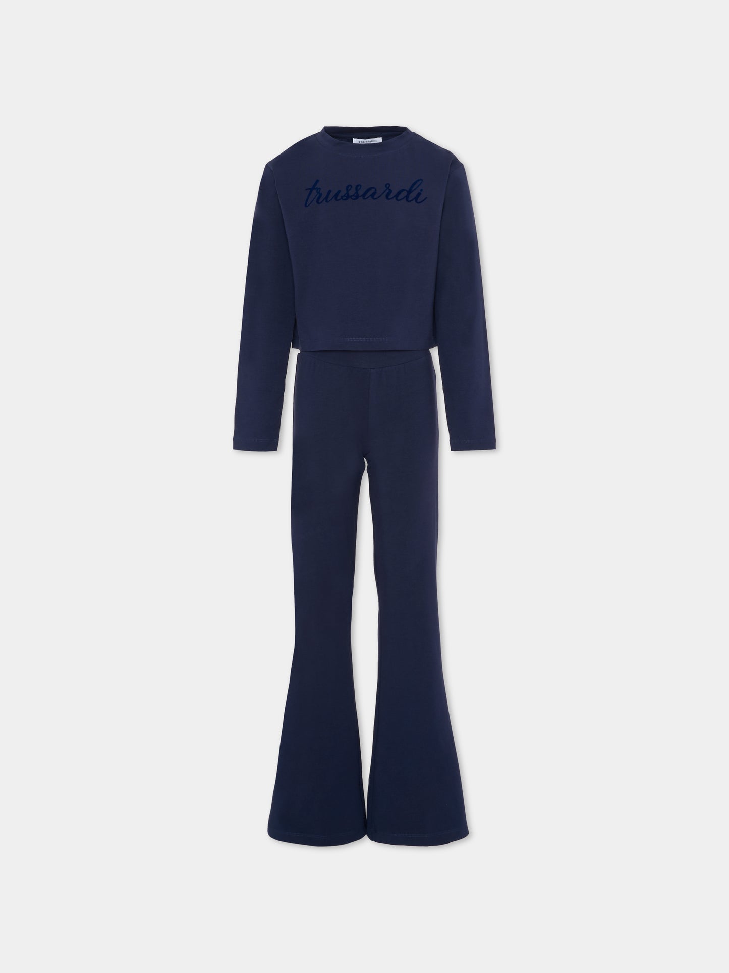 Completo blu per bambina con logo,Trussardi Junior,TGA25013CJ PEACOAT