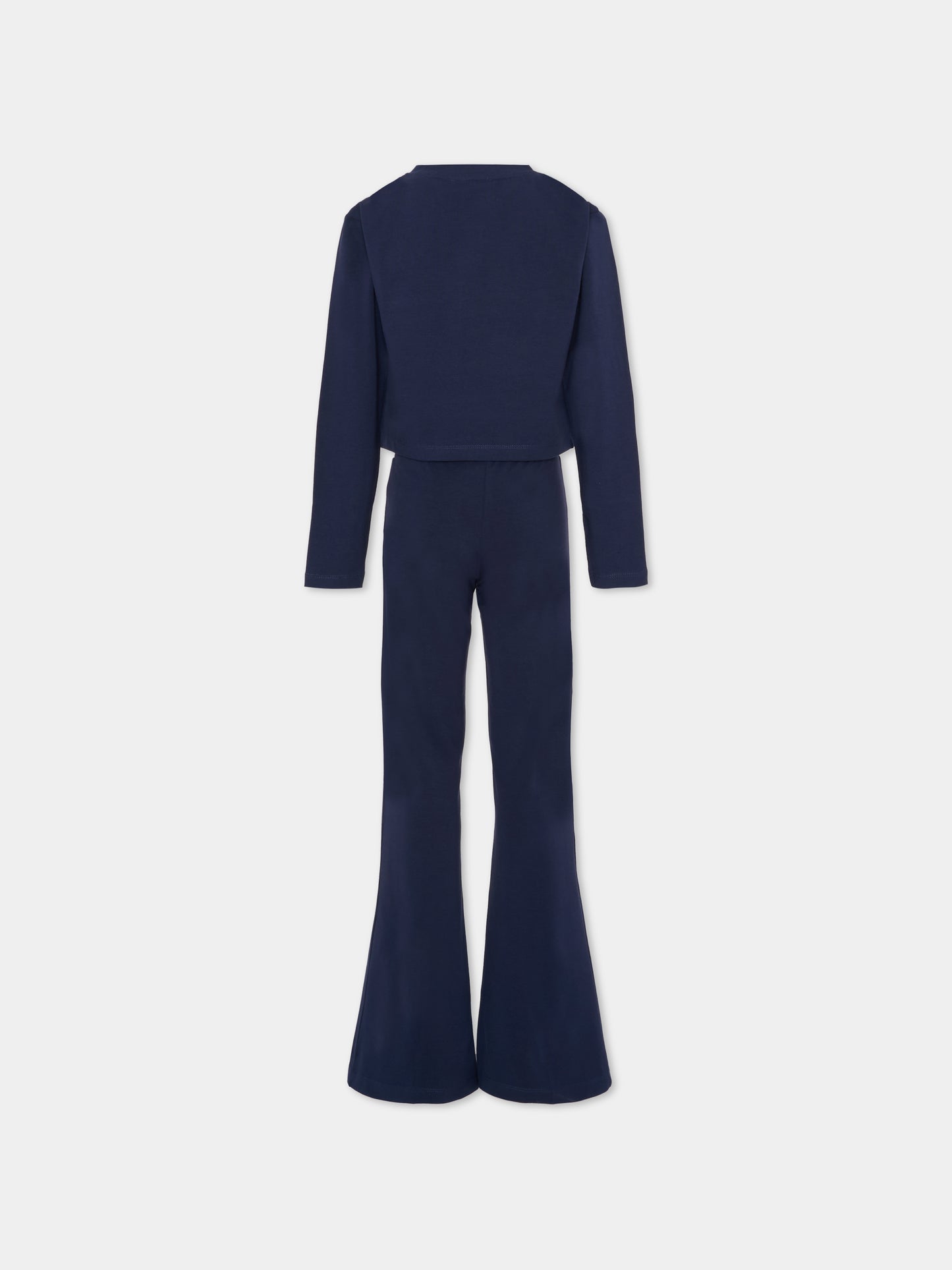 Completo blu per bambina con logo,Trussardi Junior,TGA25013CJ PEACOAT
