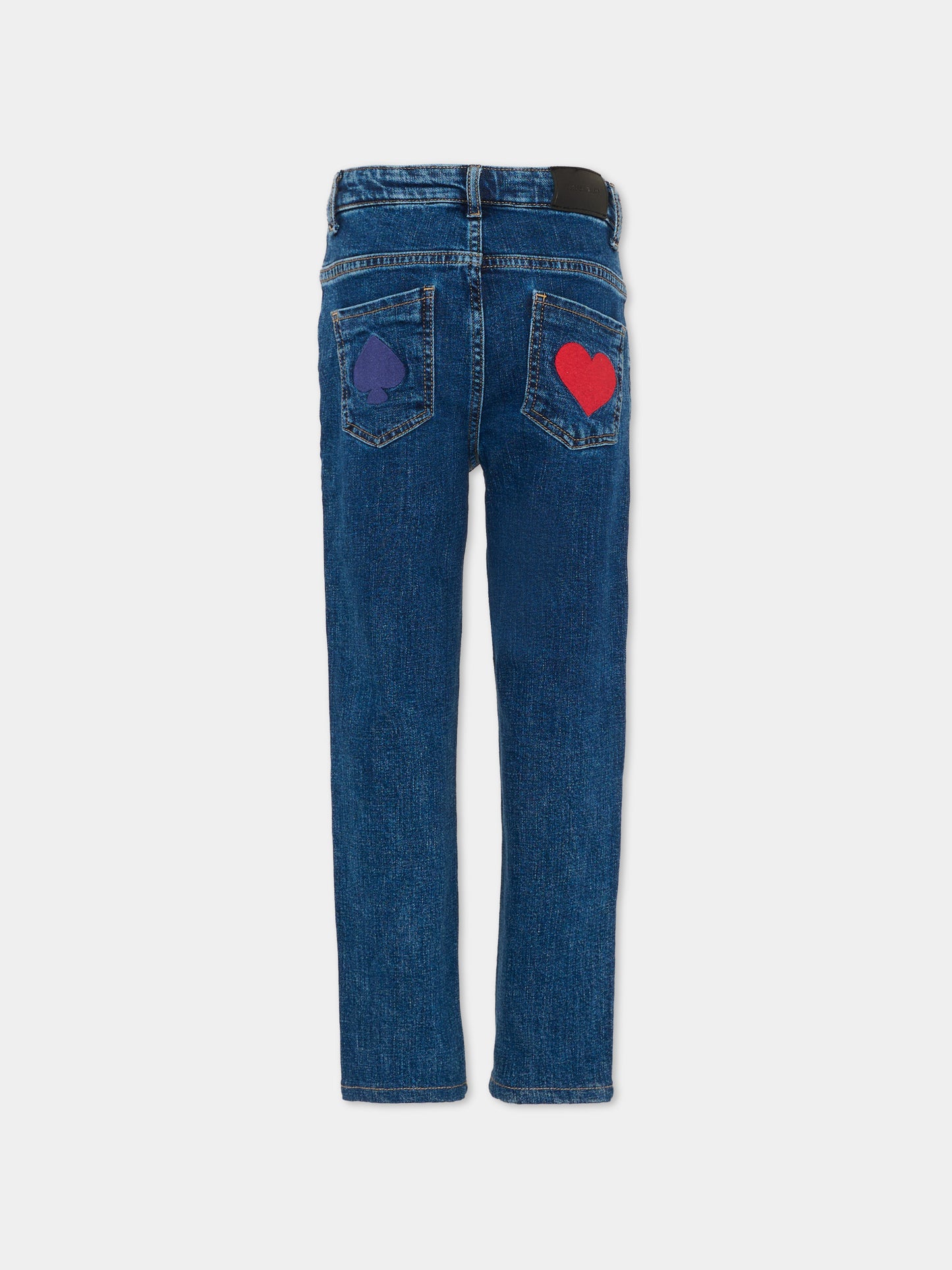 Jeans denim per bambina con cuore,Trussardi Junior,TGA25060JE DENIM BLUE DARK