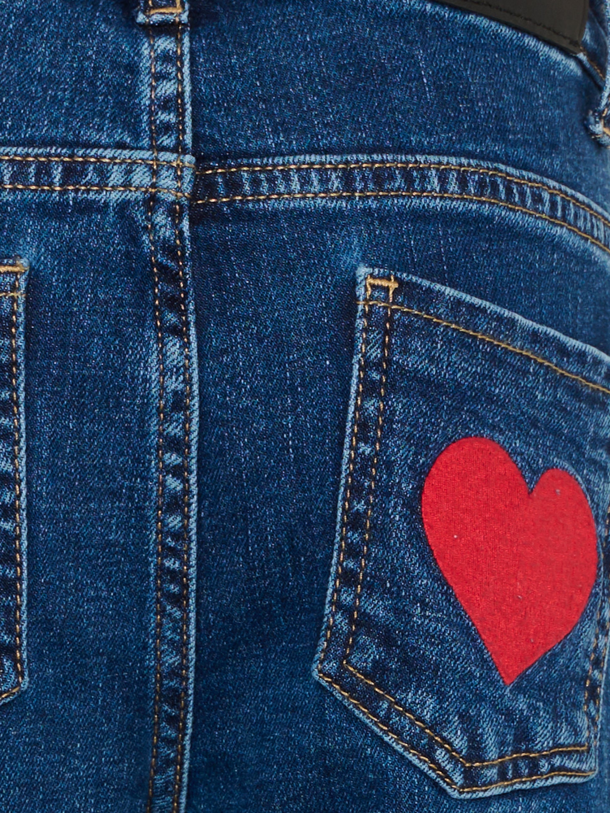 Jeans denim per bambina con cuore,Trussardi Junior,TGA25060JE DENIM BLUE DARK