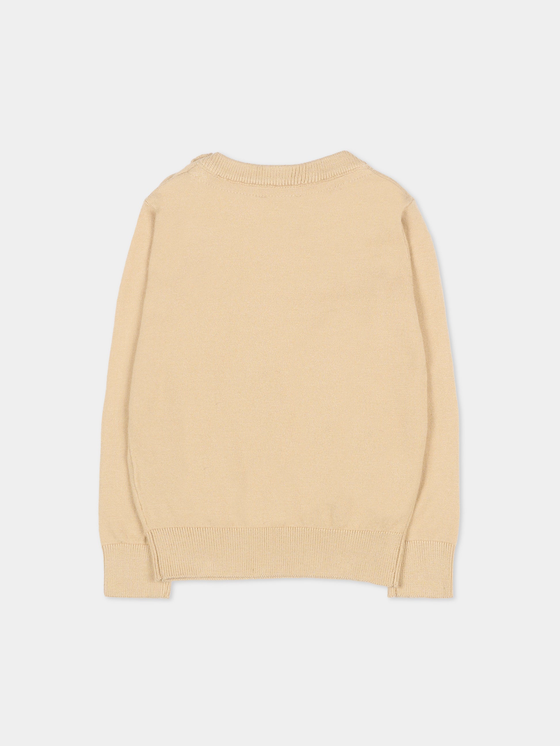 Maglione marrone per neonato con logo,Trussardi Junior,TIA25020MA BROWN RICE