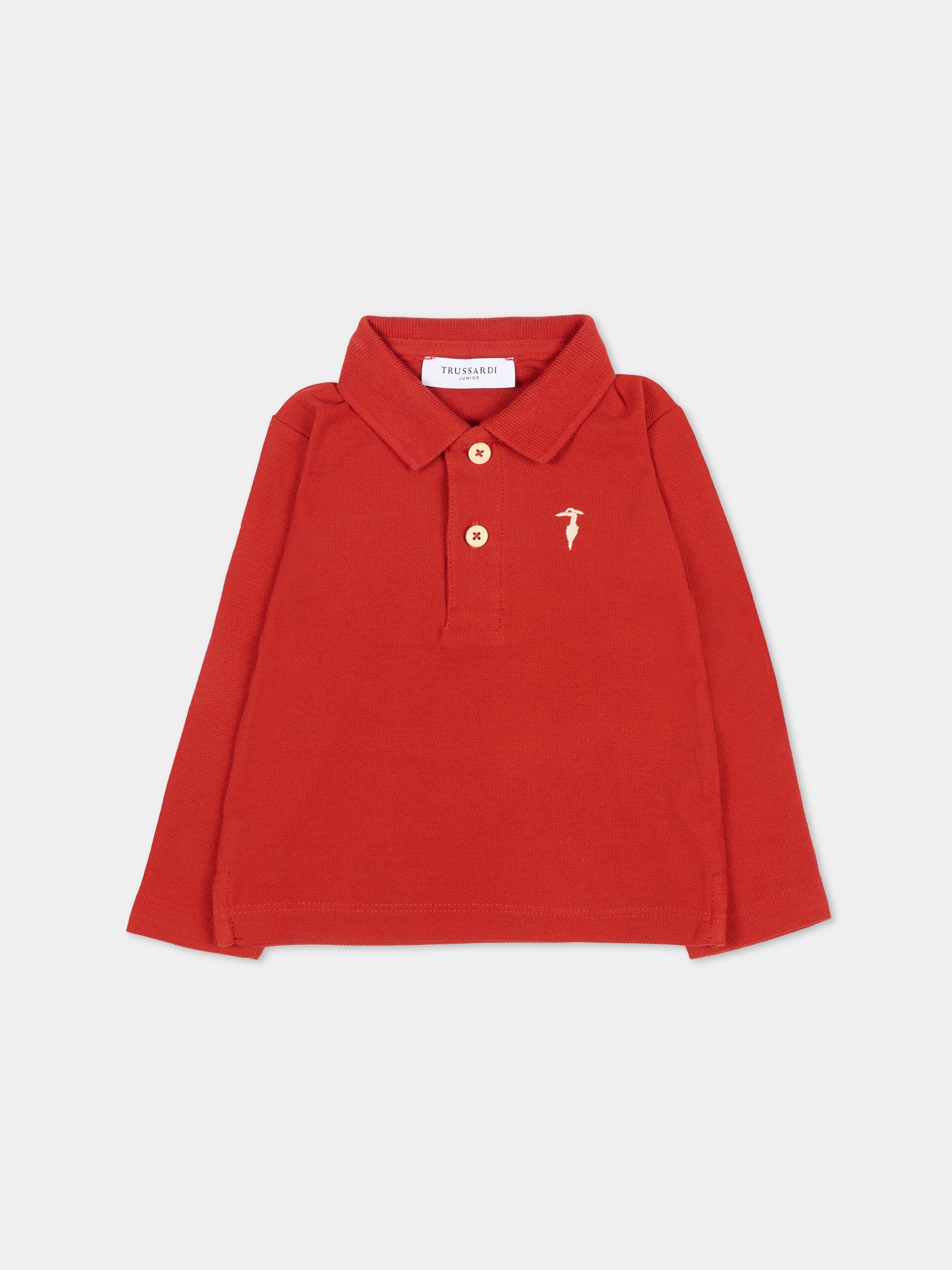 Polo rossa per neonato con logo,Trussardi Junior,TIA25022PO EMBOLDENED