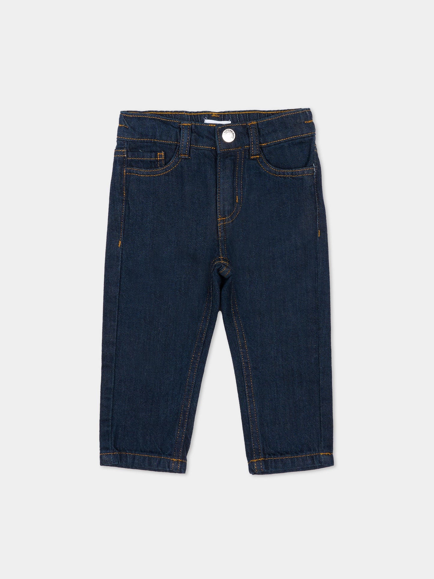 Jeans denim per neonato con logo,Trussardi Junior,TIA25118JE DENIM BLUE DARK