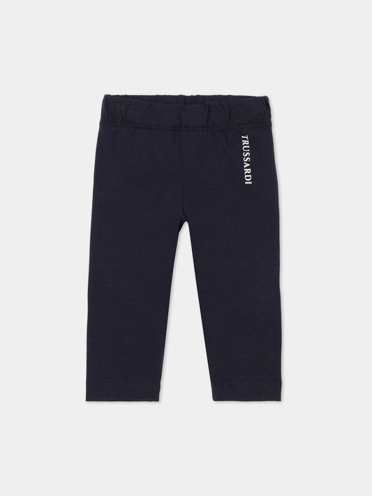 Leggings blu per neonata con logo,Trussardi Junior,TIA25164LE PEACOAT