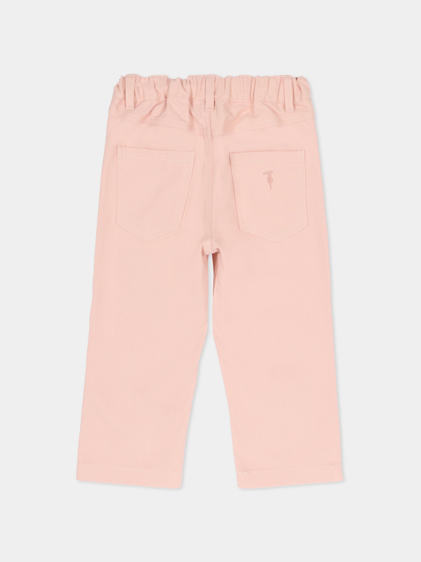 Pantaloni rosa per neonata con logo,Trussardi Junior,TIA25190PA ROSE SMOKE