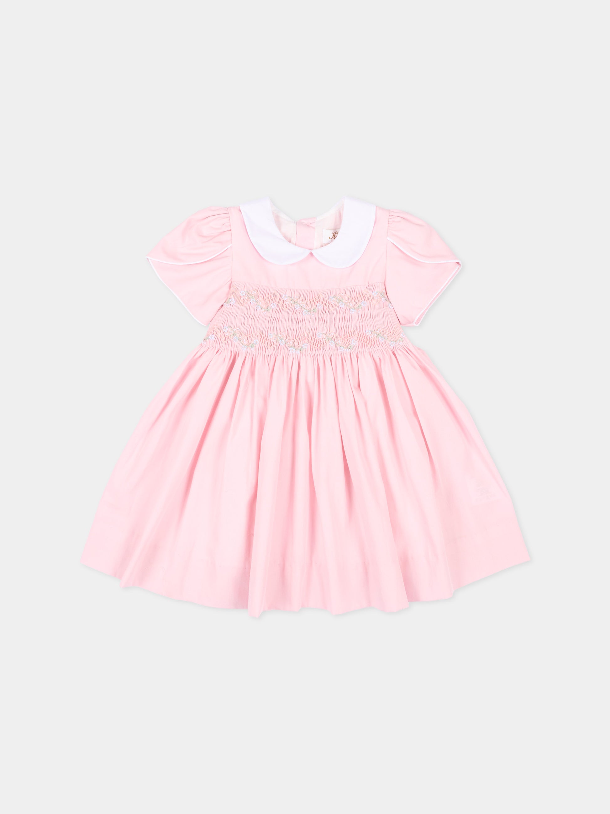 Vestito rosa Clémence per neonata,Kidiwi Handmade,36091-TU287