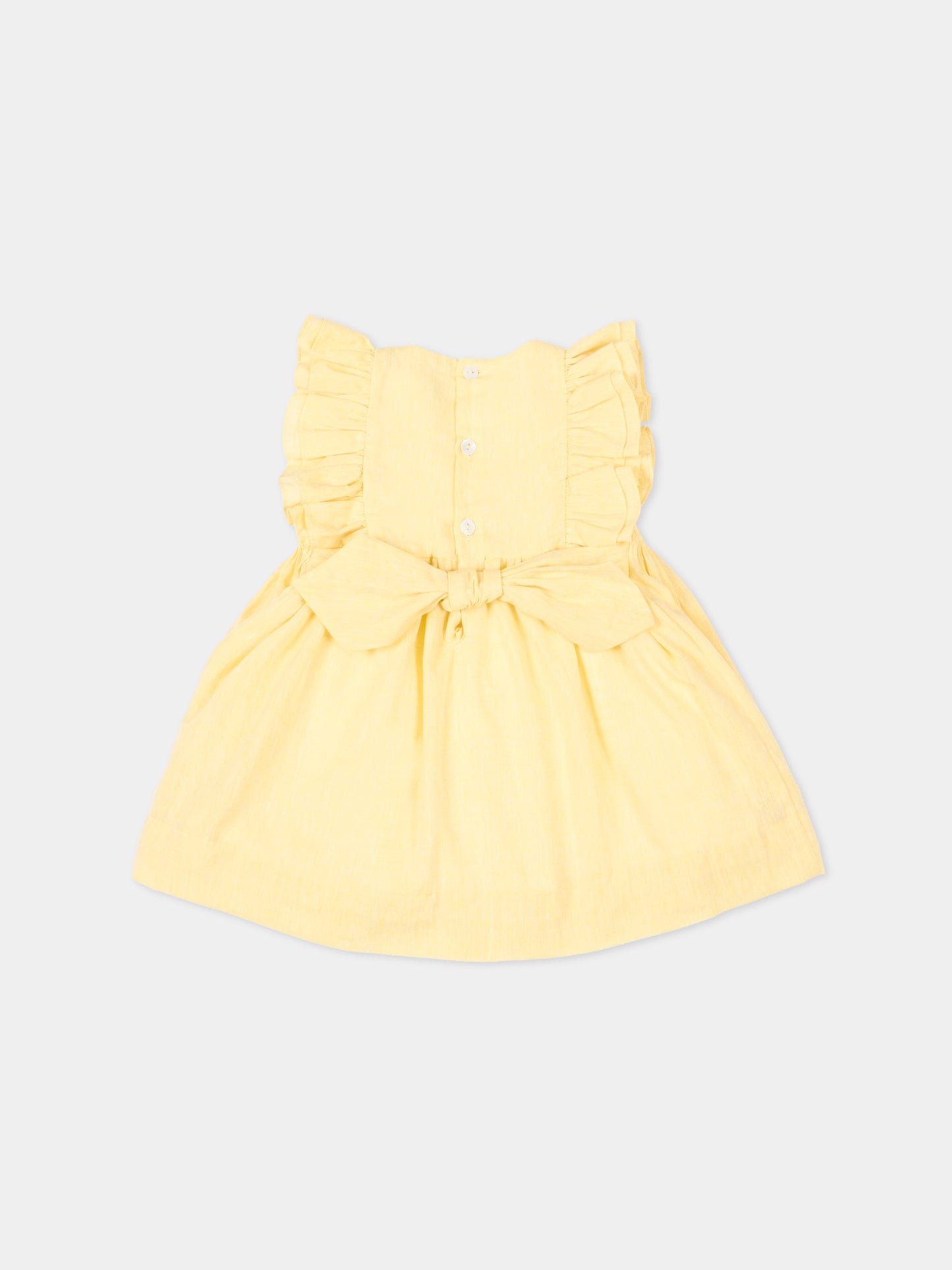 Vestito giallo Clarissa per neonata,Kidiwi Handmade,36171-TU290