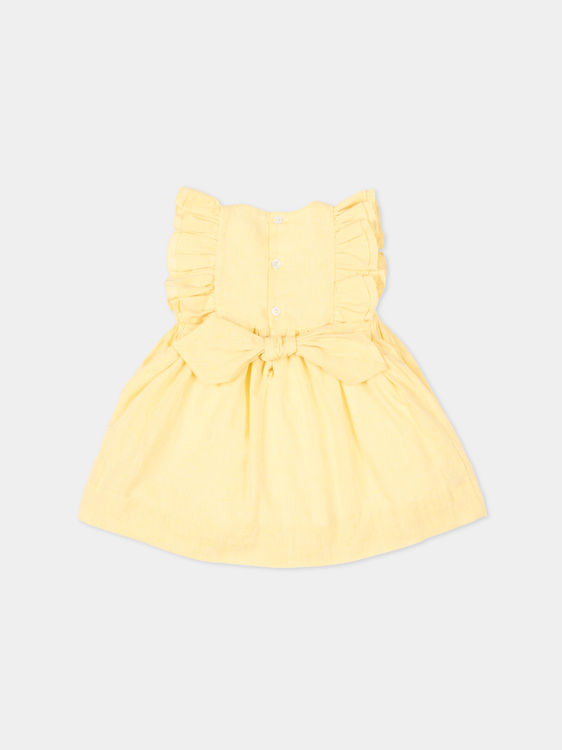 Vestito giallo Clarissa per neonata,Kidiwi Handmade,36171-TU290