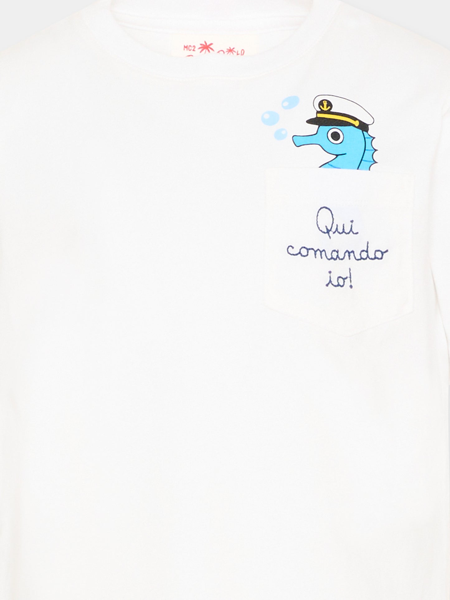 T-shirt bianca  Eddy  per bambino stampa pesce,Mc2 Saint Barth,EDD0001 02004L