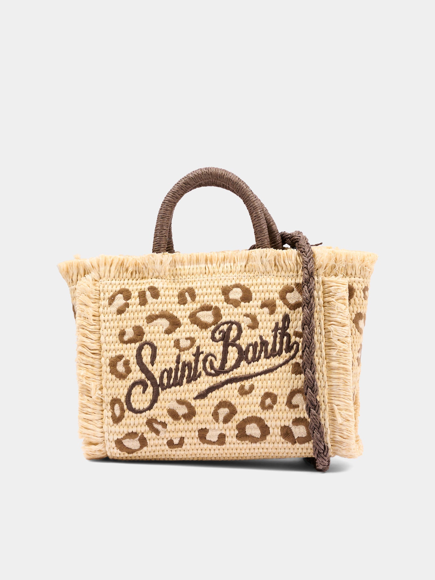 Borsa mare beige Vanity Mini Straw per bambina animalier,Mc2 Saint Barth,VAMI009 00349L