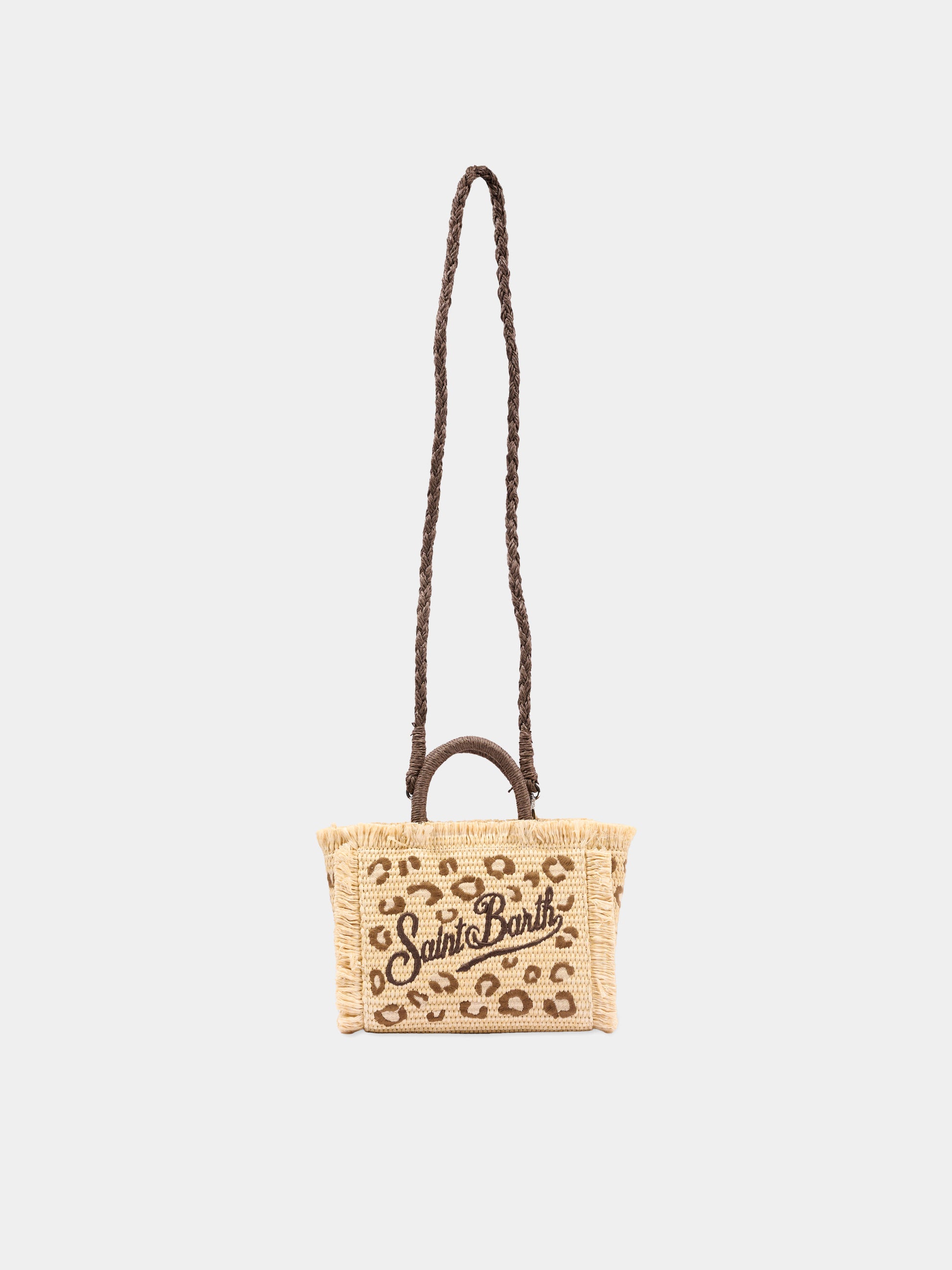 Borsa mare beige Vanity Mini Straw per bambina animalier,Mc2 Saint Barth,VAMI009 00349L