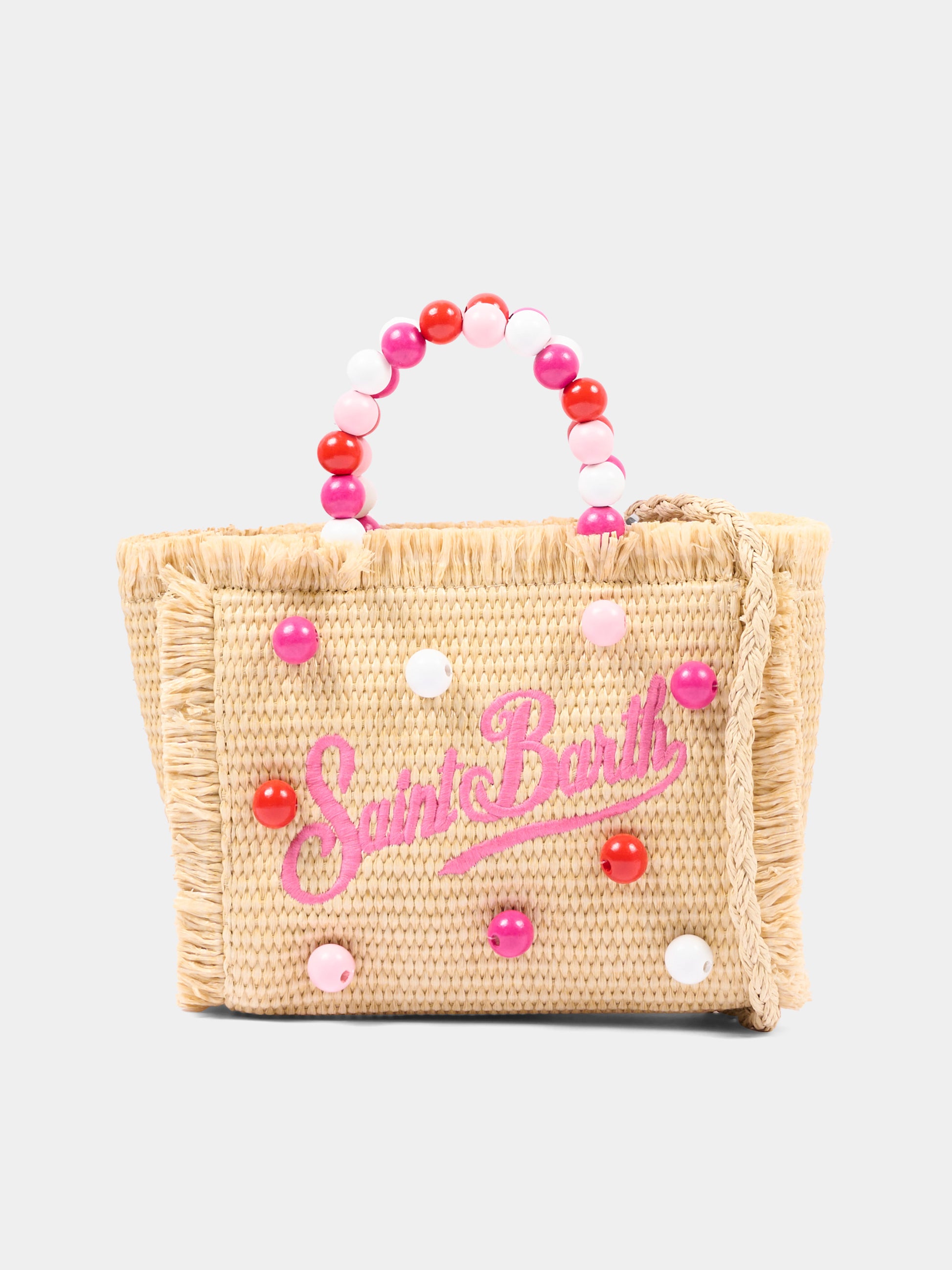 Borsa mare beige Vanity Mini Straw per bambina,Mc2 Saint Barth,VAMI009 00347L